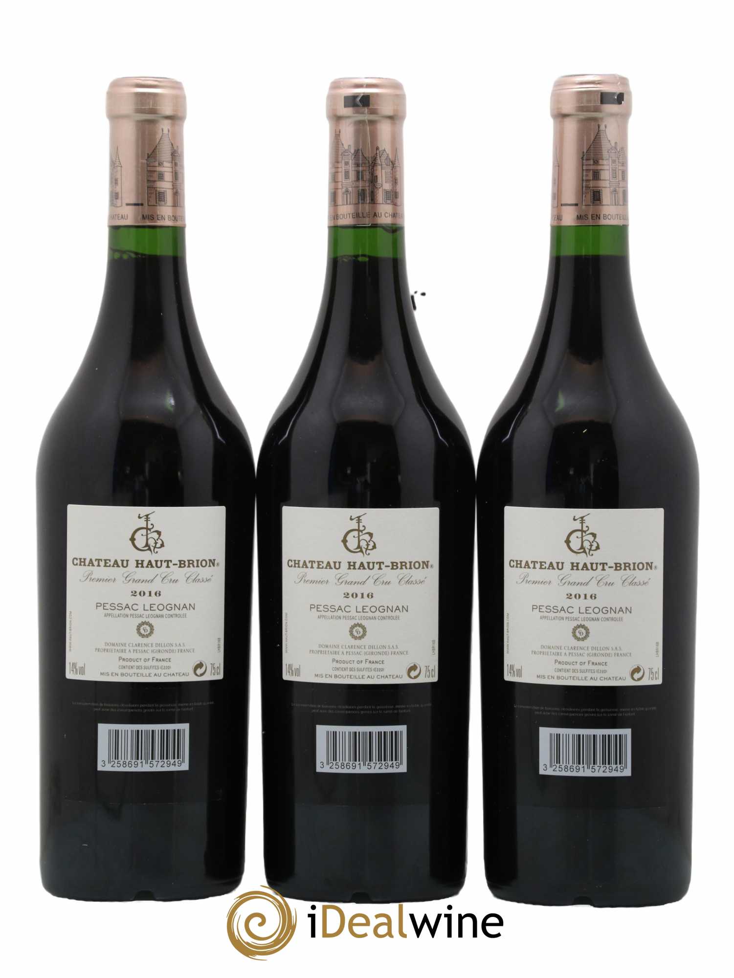 Château Haut Brion 1er Grand Cru Classé 2016 - Lot de 3 bouteilles - 1