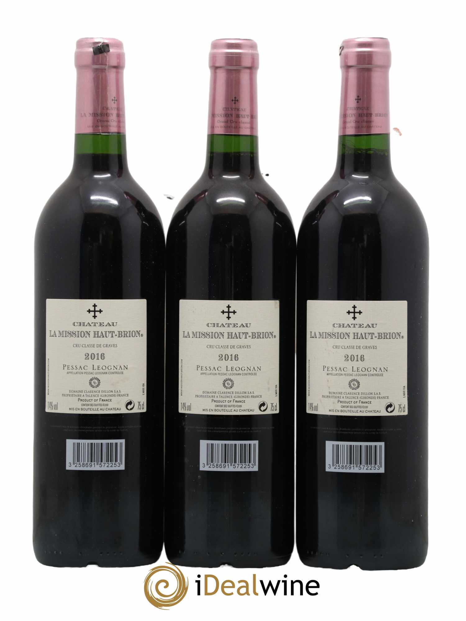 Château la Mission Haut-Brion Cru Classé de Graves 2016 - Lot of 3 bottles - 1