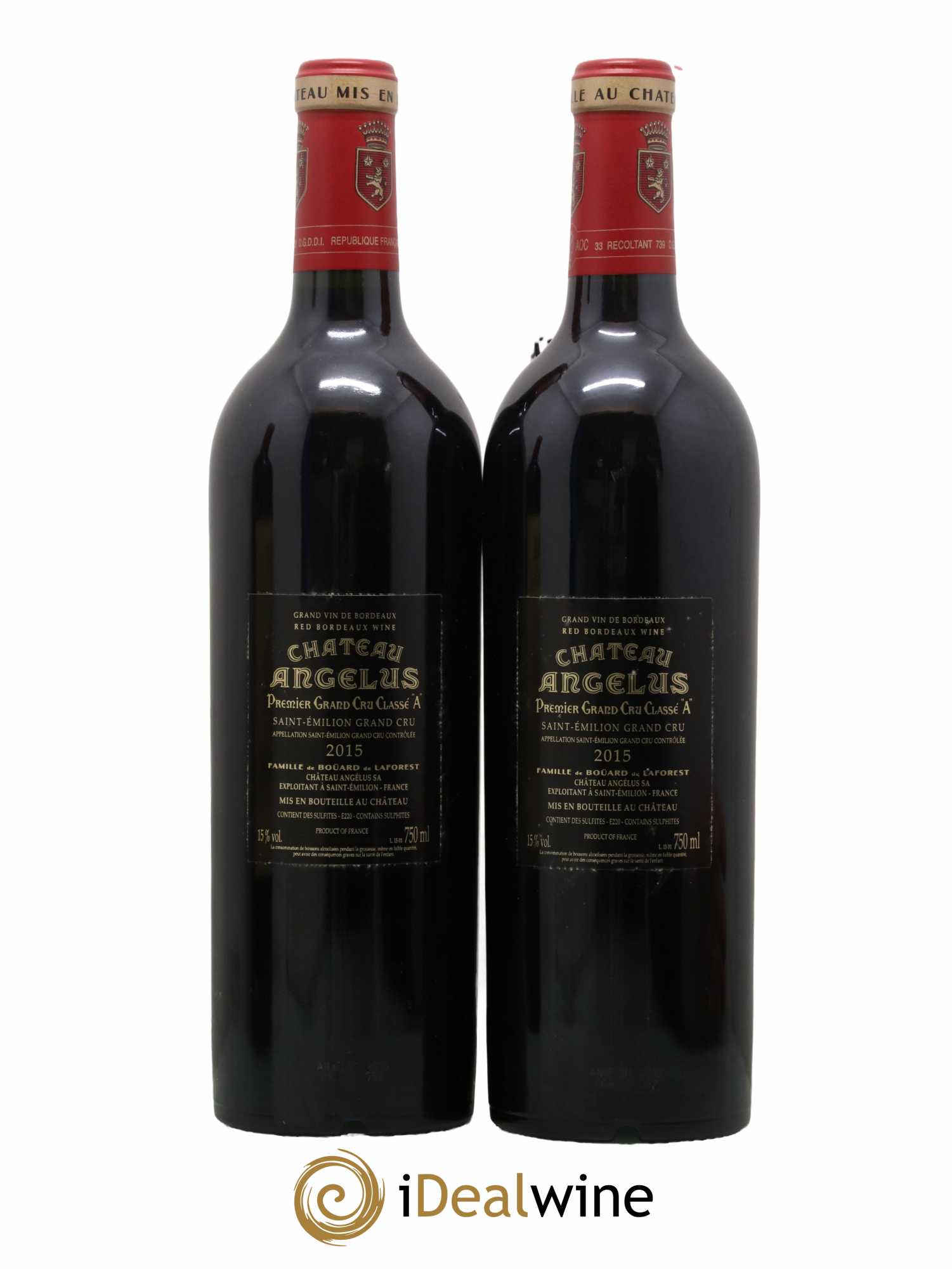 Château Angélus 1er Grand Cru Classé A 2015 - Lot de 2 bouteilles - 1