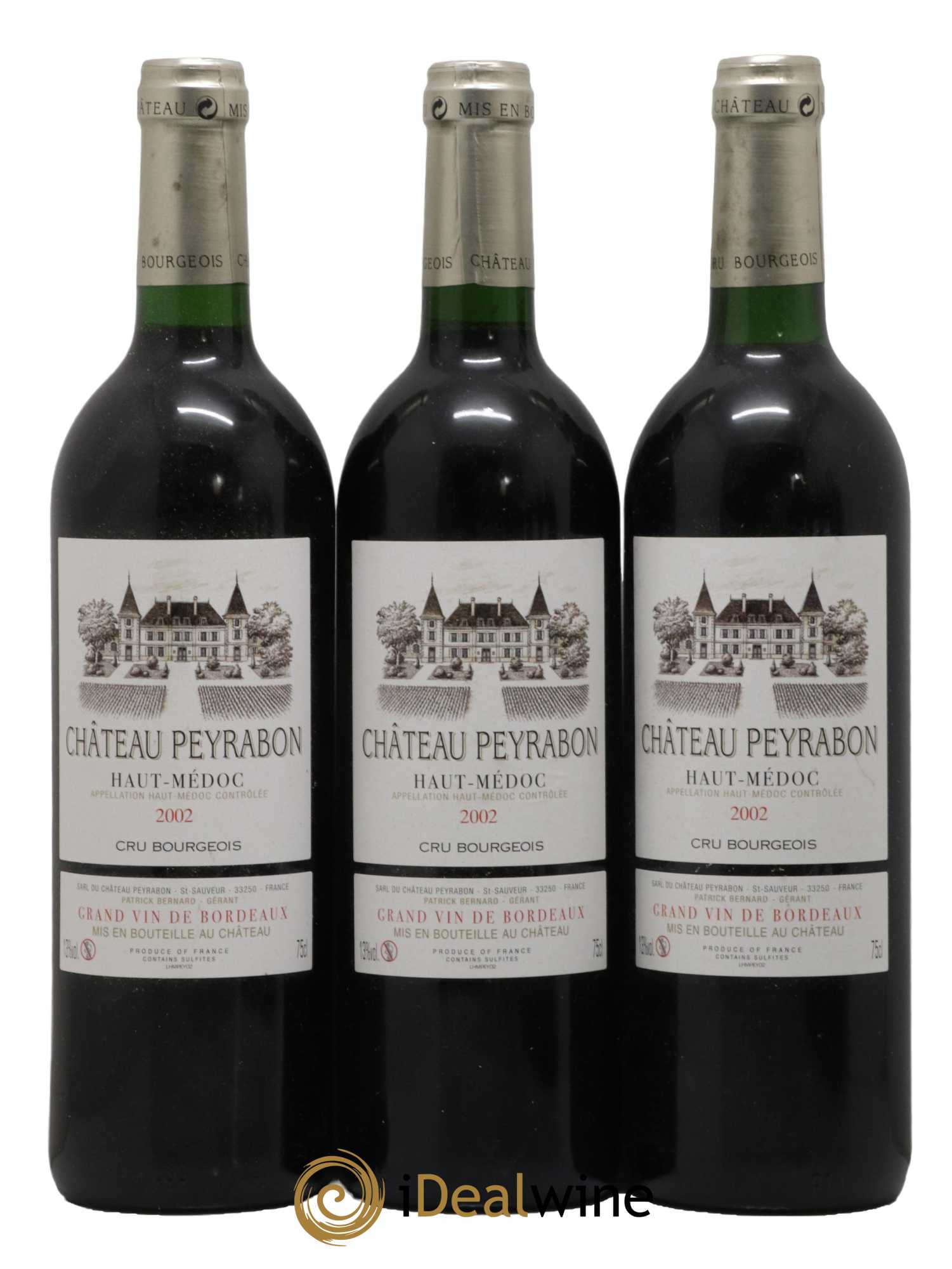 Château Peyrabon Cru Bourgeois 2002 - Lot de 3 bouteilles - 0