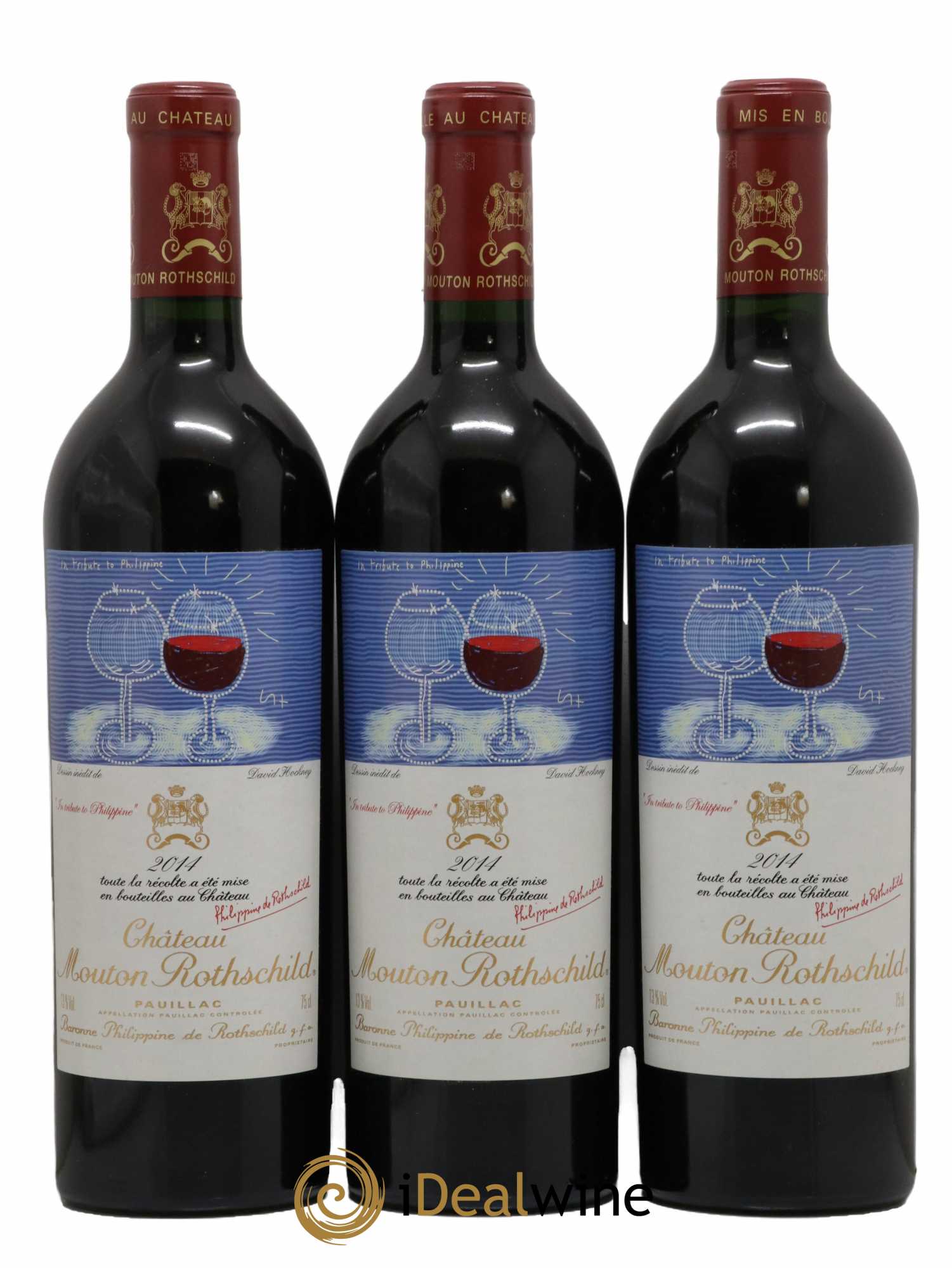Château Mouton Rothschild 1er Grand Cru Classé 2014 - Lot de 3 bouteilles - 0