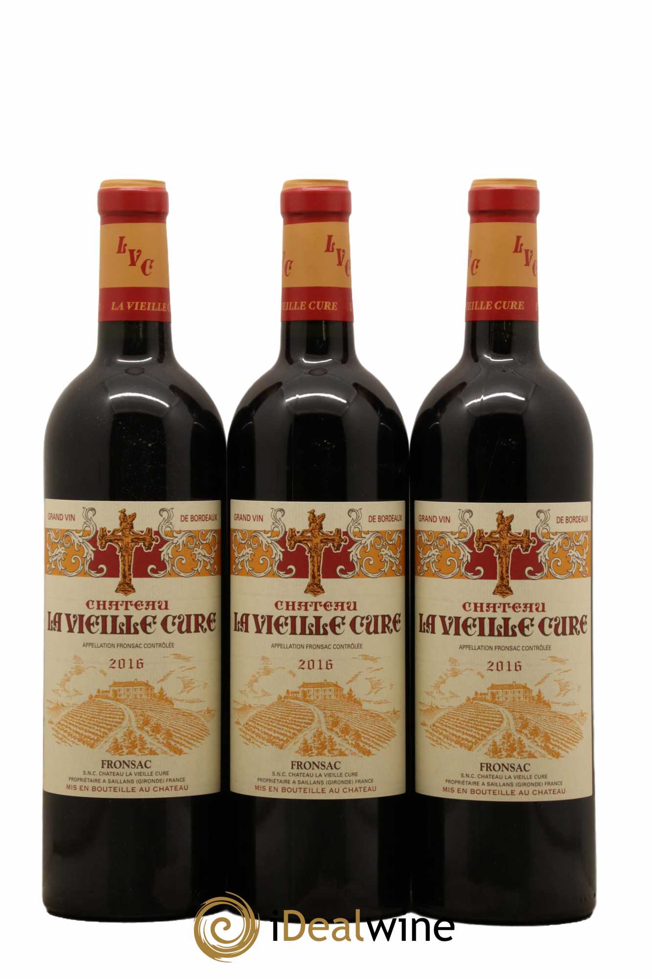 Château La Vieille Cure 2016 - Lot de 3 bouteilles - 0