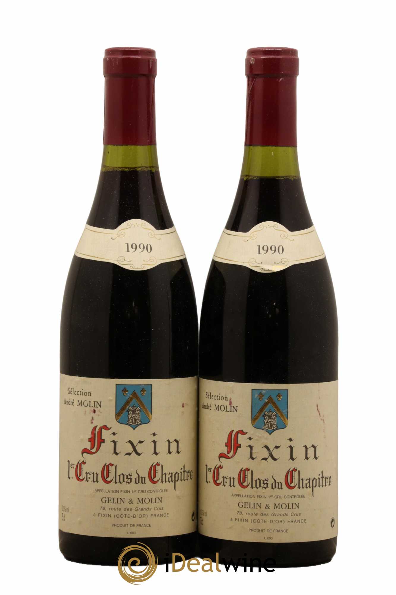Fixin 1er Cru Clos Du Chapitre Gelin Molin 1990 - Lot de 2 bouteilles - 0