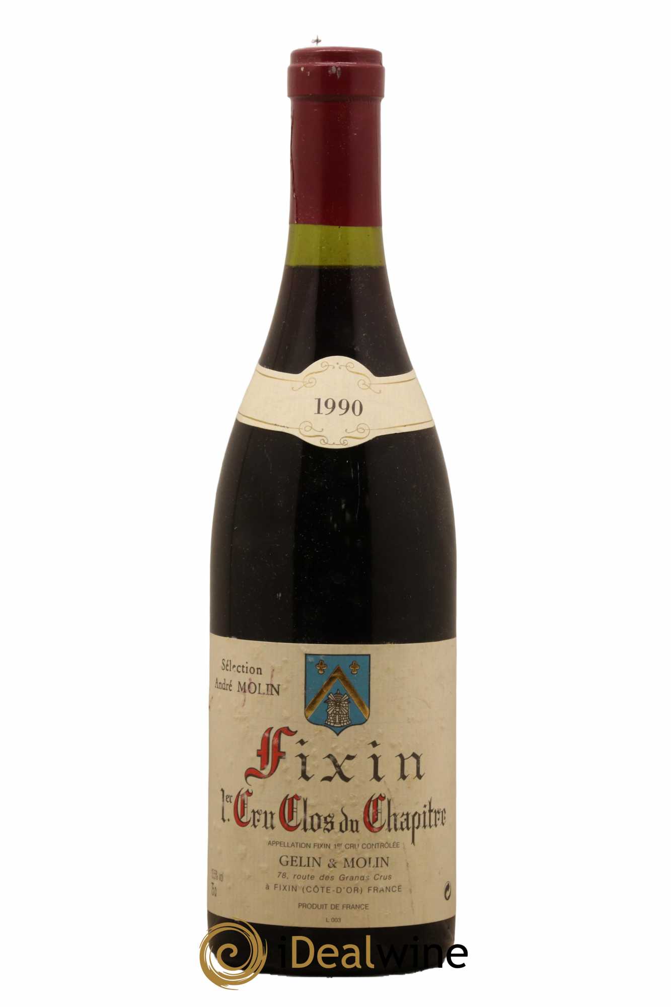 Fixin 1er Cru Clos Du Chapitre Gelin Molin 1990 - Lot de 1 bouteille - 0