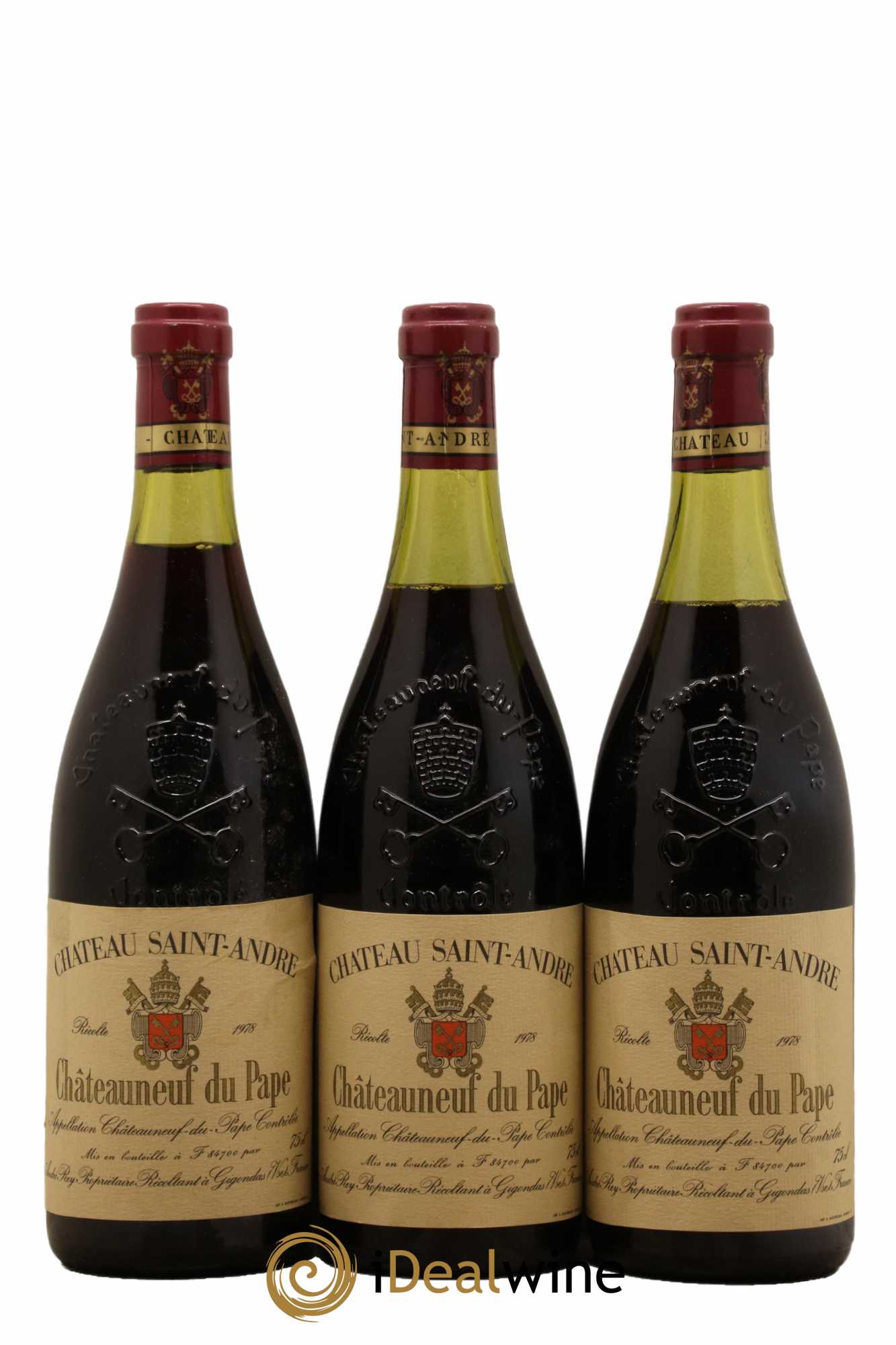 Châteauneuf-du-Pape Château Saint Andre 1978 - Lot de 3 bouteilles - 0
