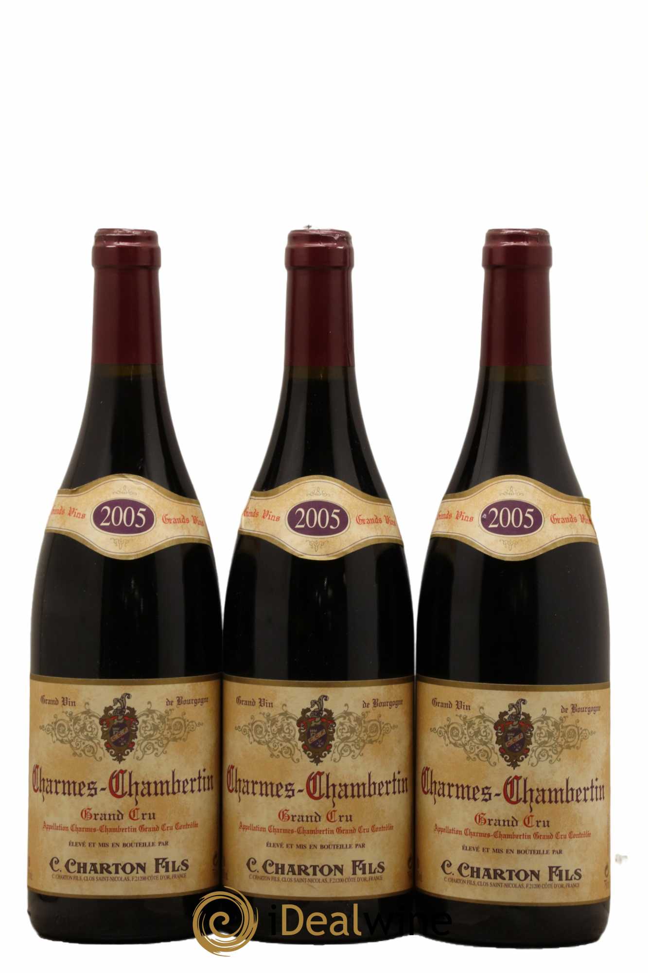 Charmes-Chambertin Grand Cru Charton et Fils 2005 - Lot de 3 bouteilles - 0