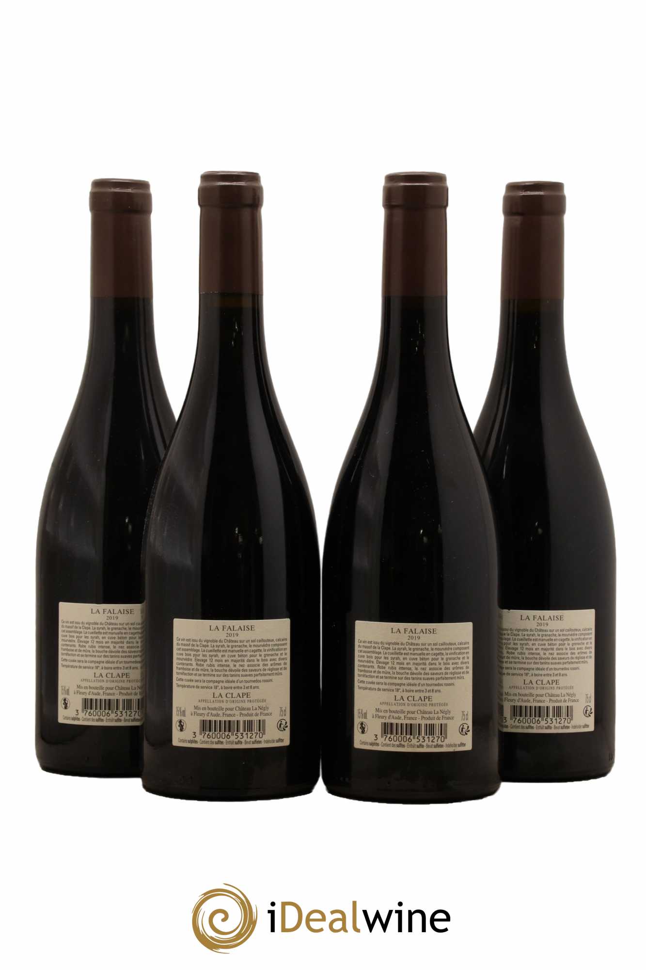 La Clape Château de La Négly La Falaise Jean Paux-Rosset 2019 - Lot de 4 bouteilles - 1