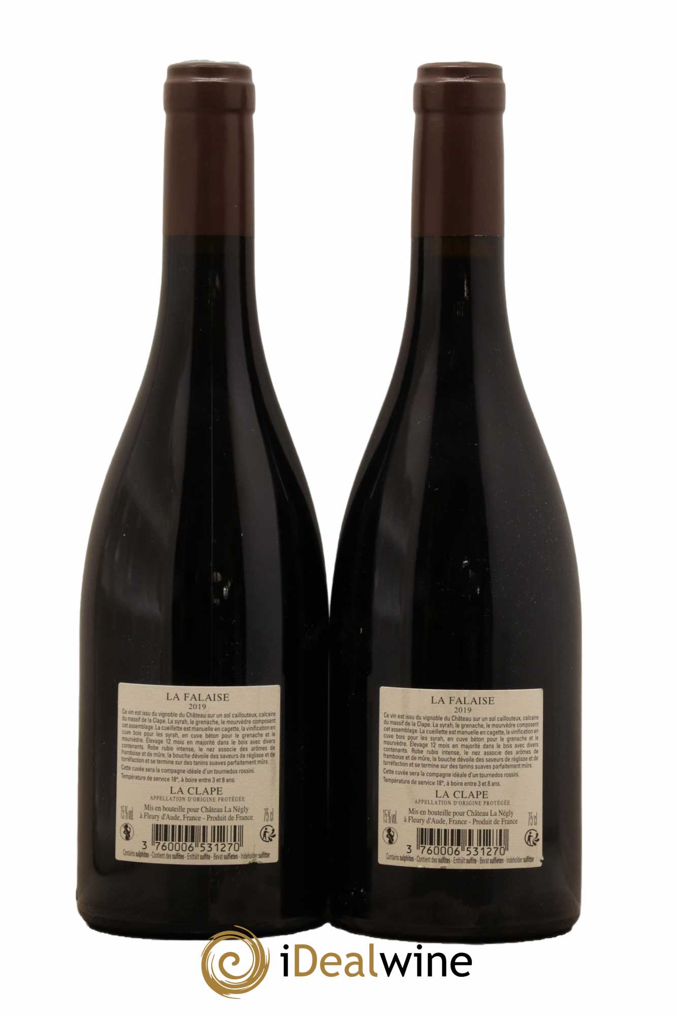 La Clape Château de La Négly La Falaise Jean Paux-Rosset 2019 - Lotto di 2 bottiglie - 1
