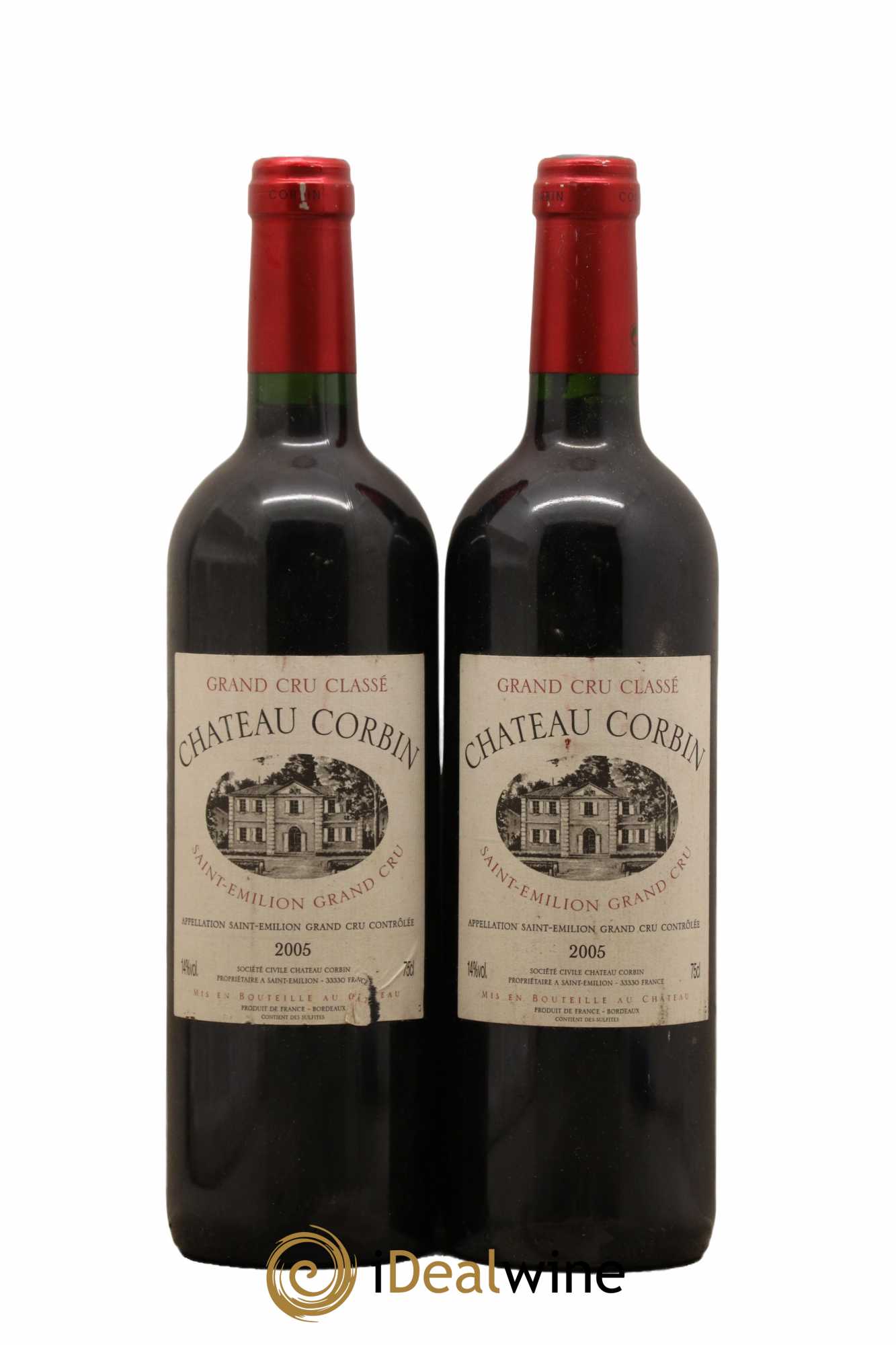 Château Corbin Grand Cru Classé 2005 - Lot de 2 bouteilles - 0