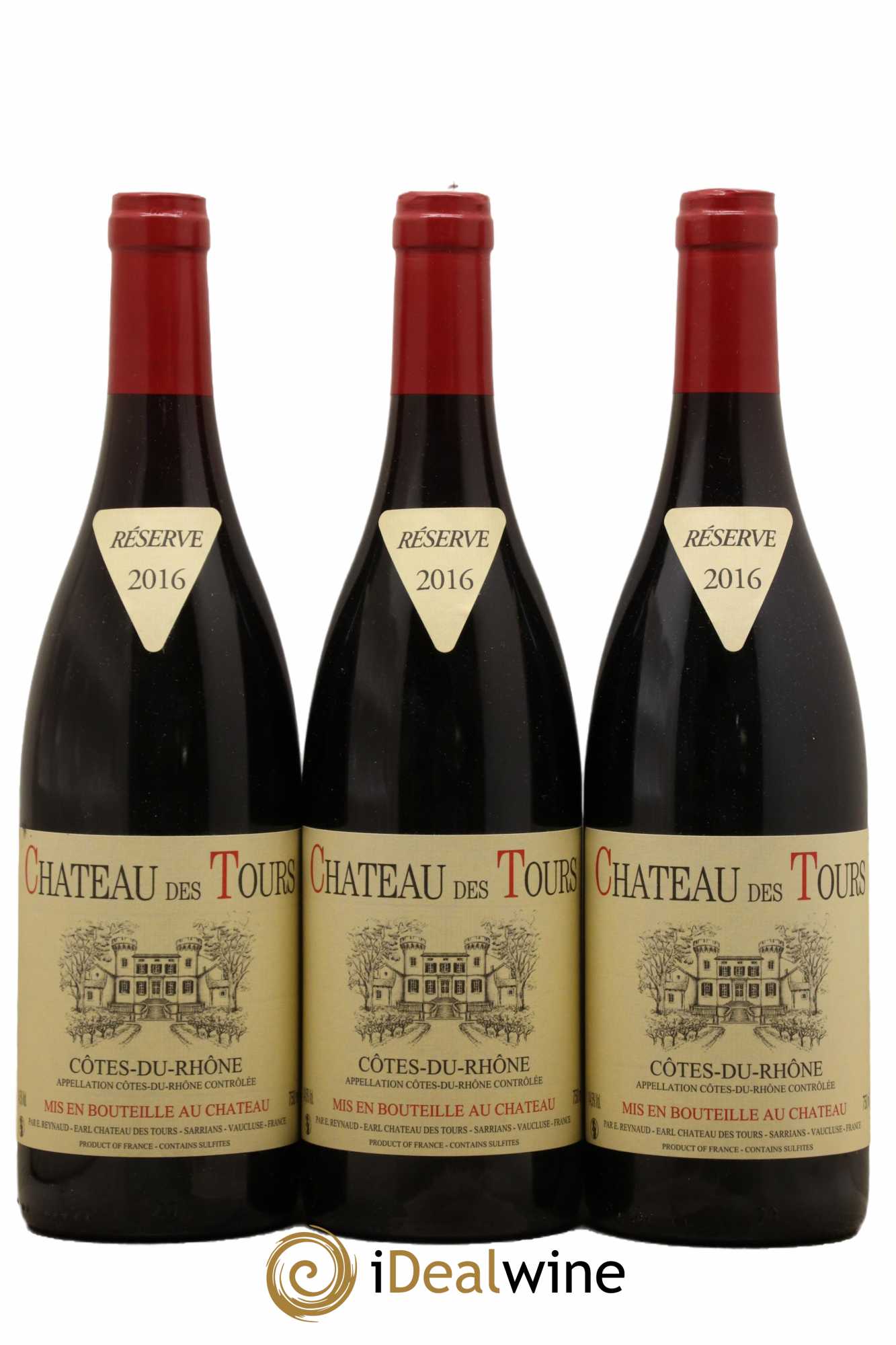 Côtes-du-Rhône Château des Tours Emmanuel Reynaud 2016 - Lot de 3 bouteilles - 0