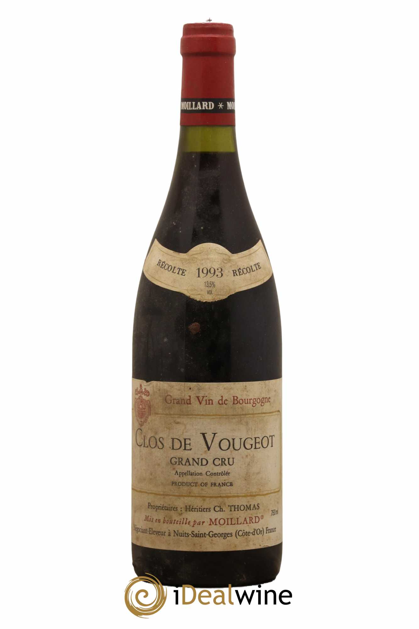 Clos de Vougeot Grand Cru Moillard 1993 - Lot de 1 bouteille - 0