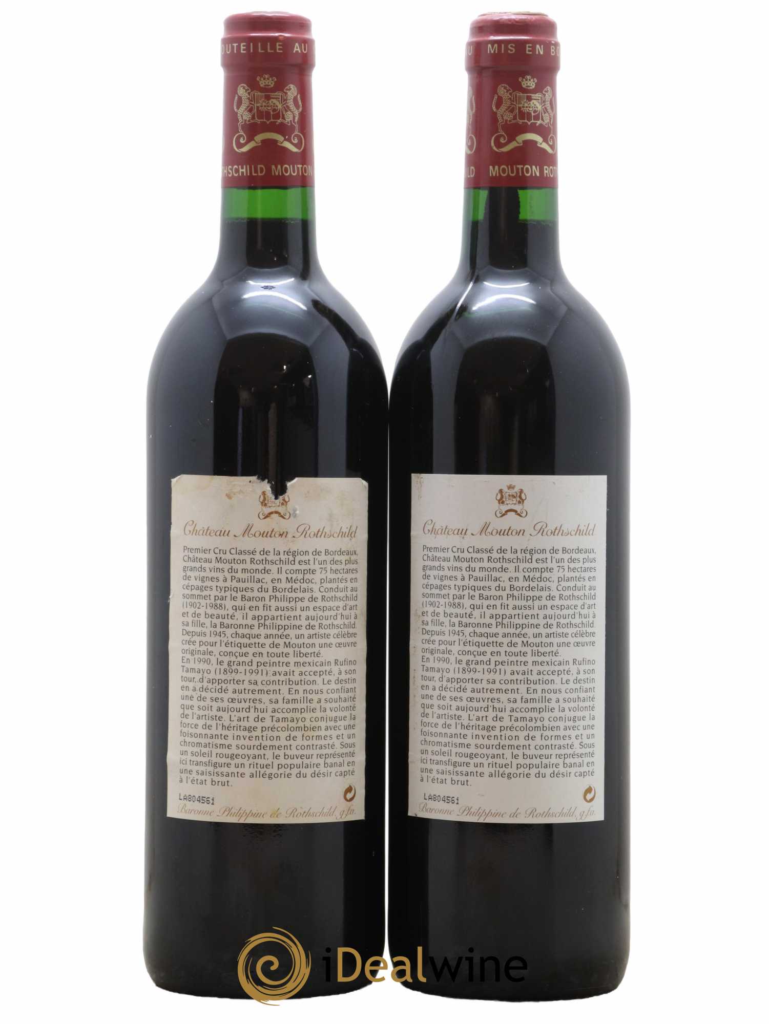 Château Mouton Rothschild 1er Grand Cru Classé 1998 - Lot de 2 bouteilles - 1