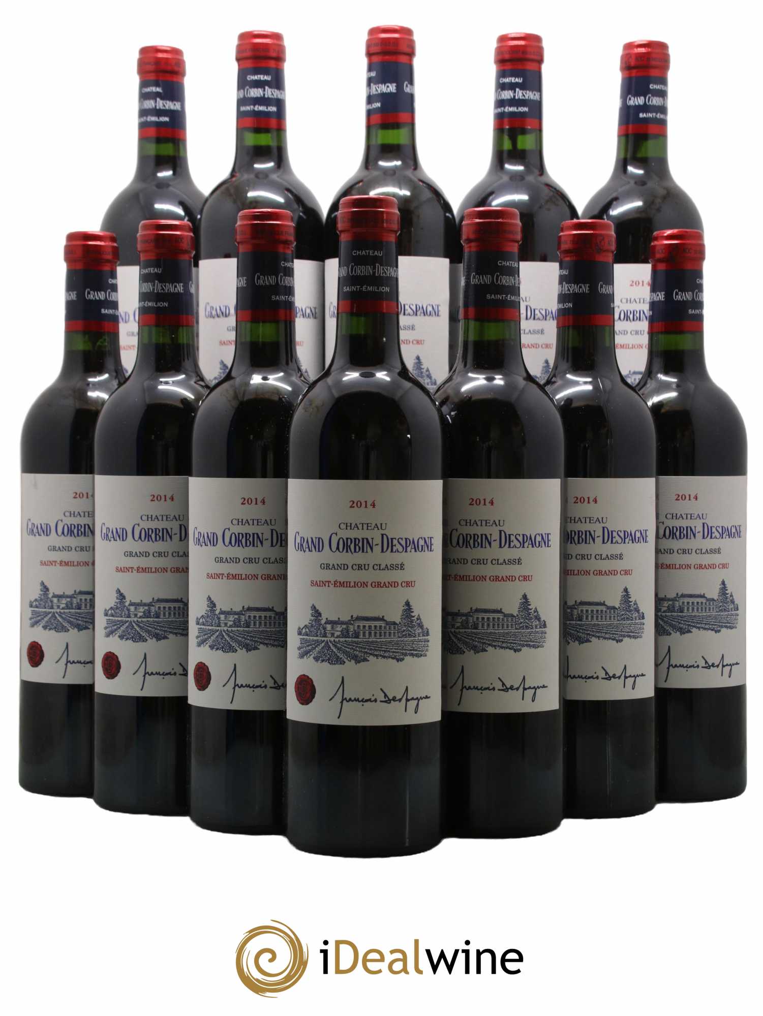Château Grand Corbin Grand Cru Classé 2014 - Posten von 12 Flaschen - 0