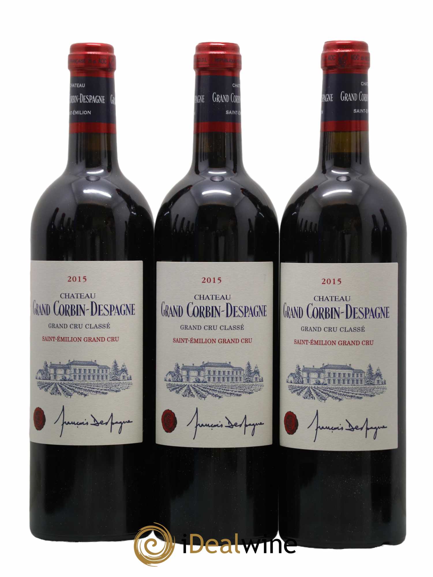 Château Grand Corbin Grand Cru Classé 2015 - Lotto di 12 bottiglie - 2
