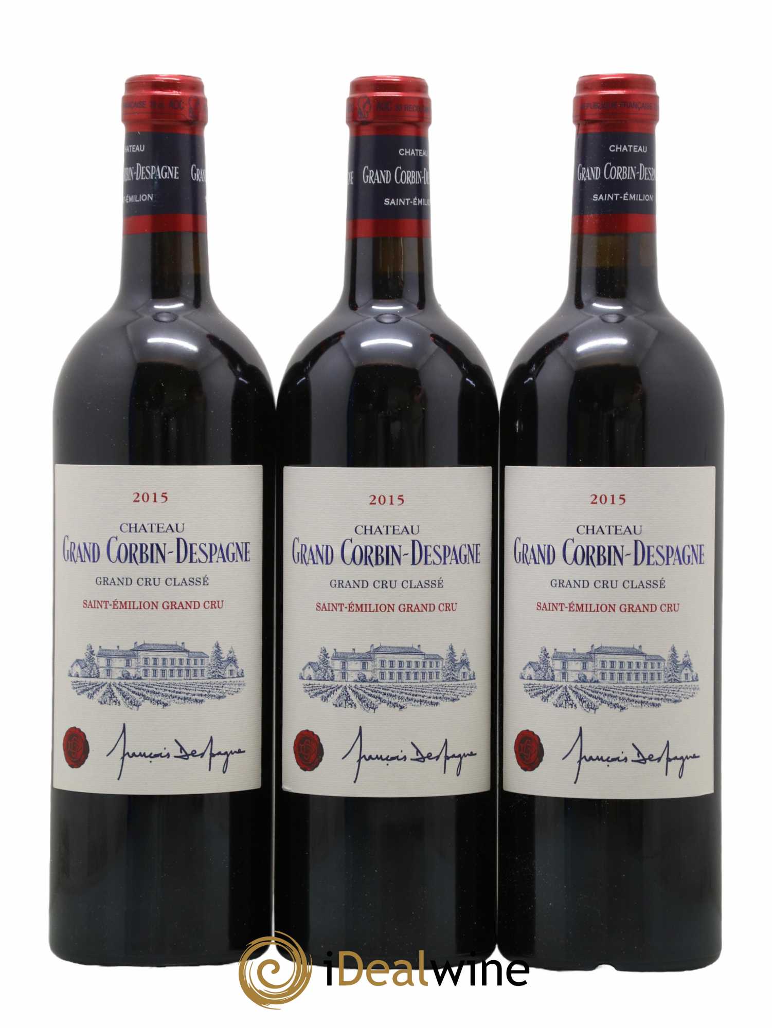 Château Grand Corbin Grand Cru Classé 2015 - Lotto di 12 bottiglie - 4