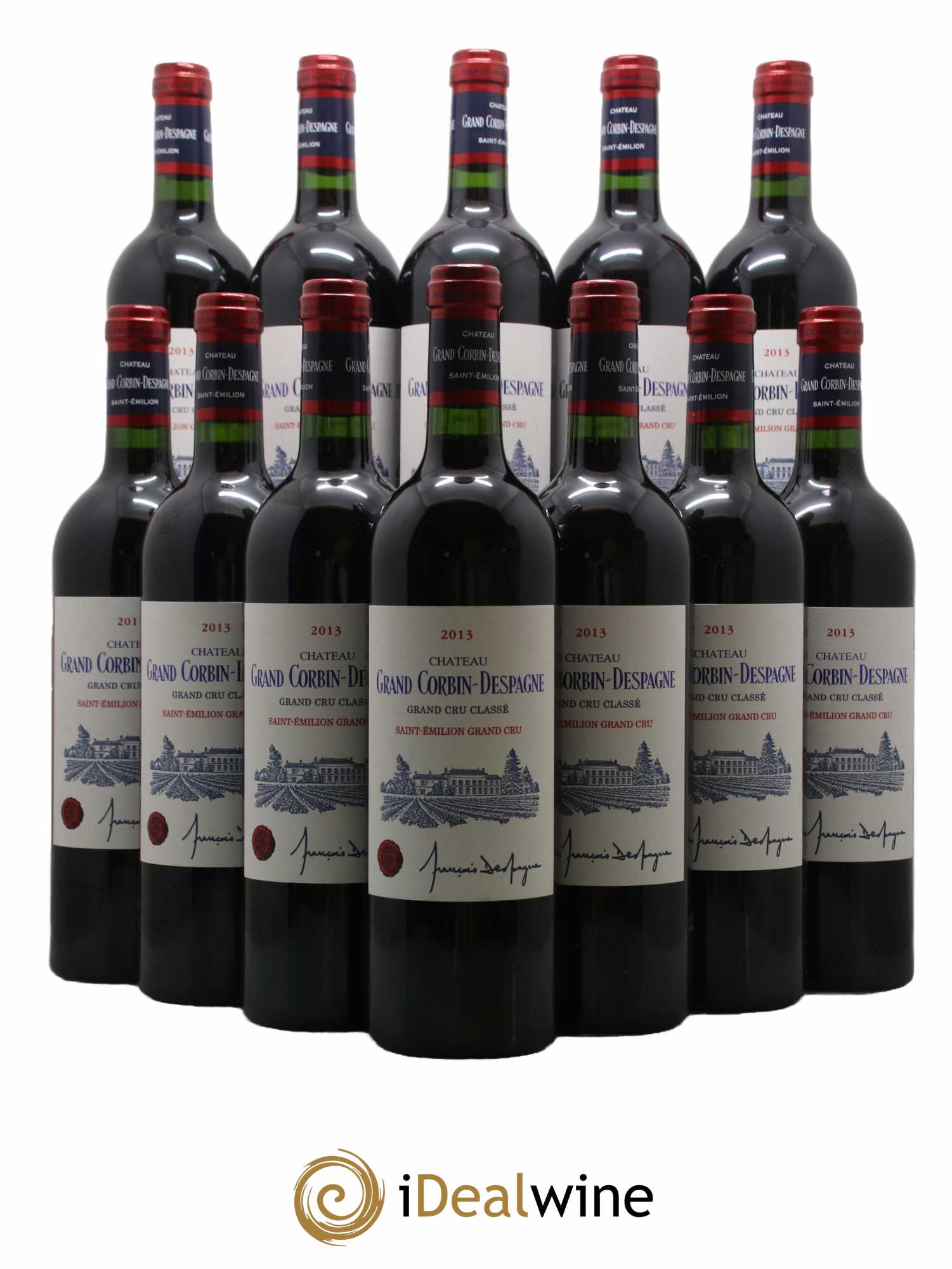 Château Grand Corbin Grand Cru Classé 2013 - Lot de 12 bouteilles - 0