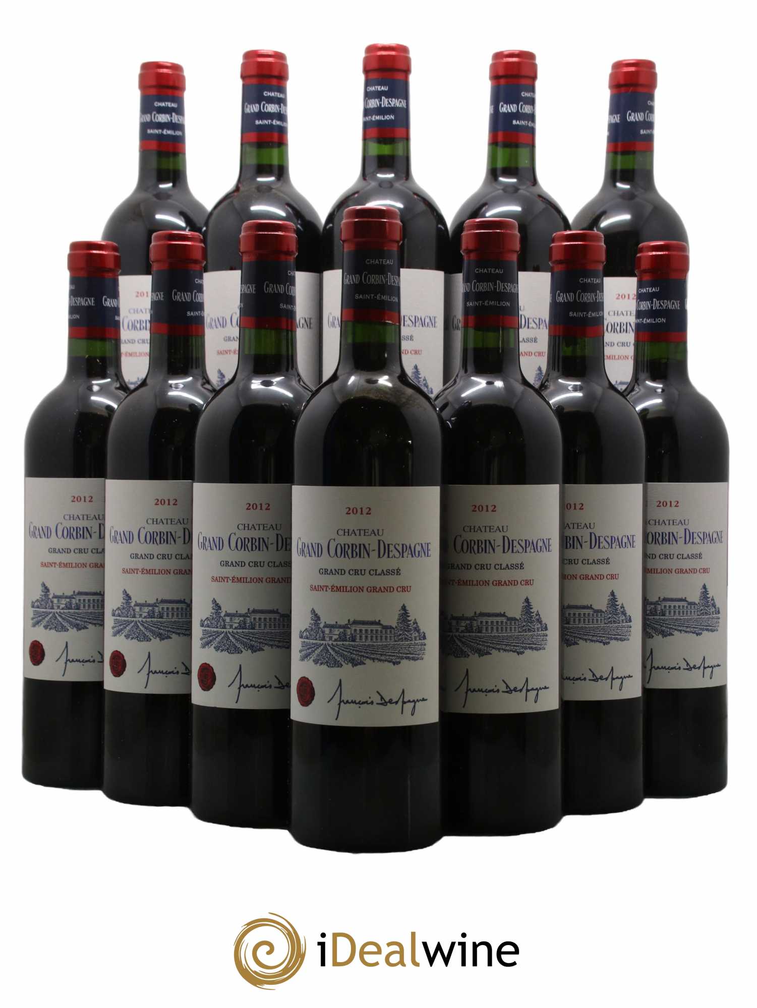 Château Grand Corbin Grand Cru Classé 2012 - Posten von 12 Flaschen - 0