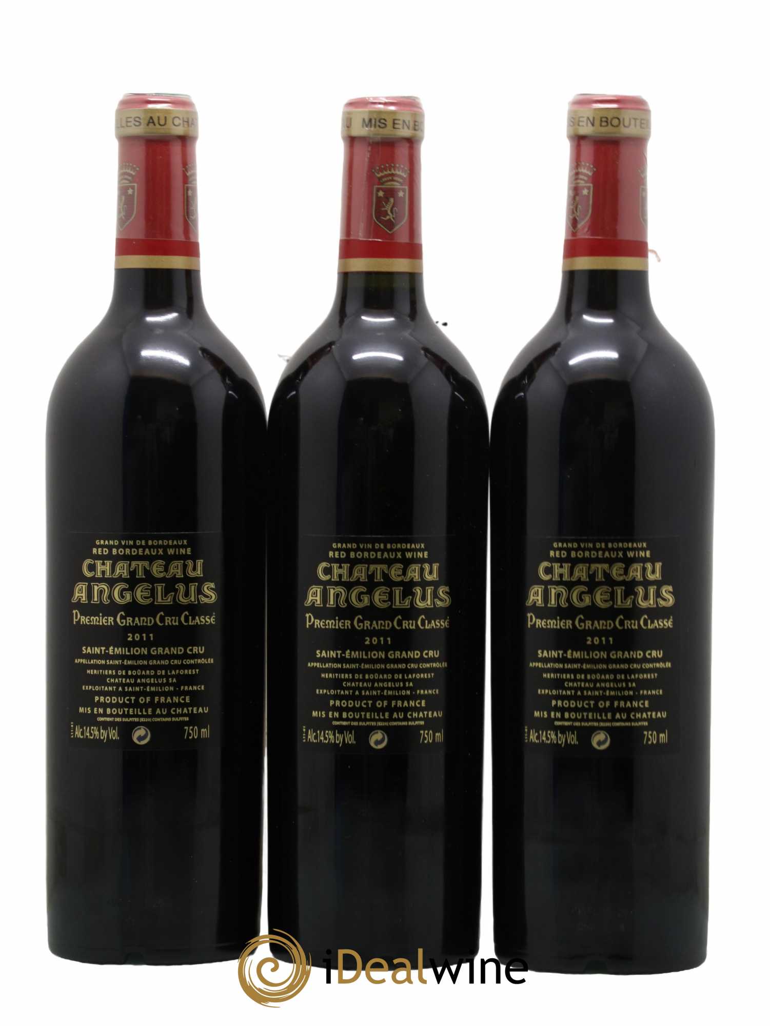 Château Angélus 1er Grand Cru Classé A 2011 - Lot de 3 bouteilles - 1