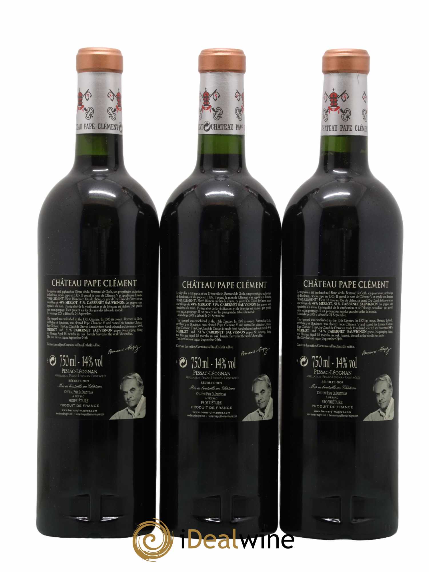 Château Pape Clément Cru Classé de Graves 2009 - Lot de 3 bouteilles - 1
