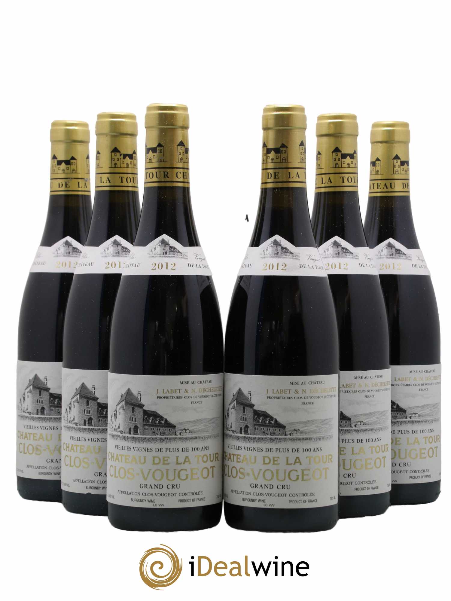 Clos de Vougeot Grand Cru Vieilles Vignes Château de La Tour 2012 - Lot of 6 bottles - 0