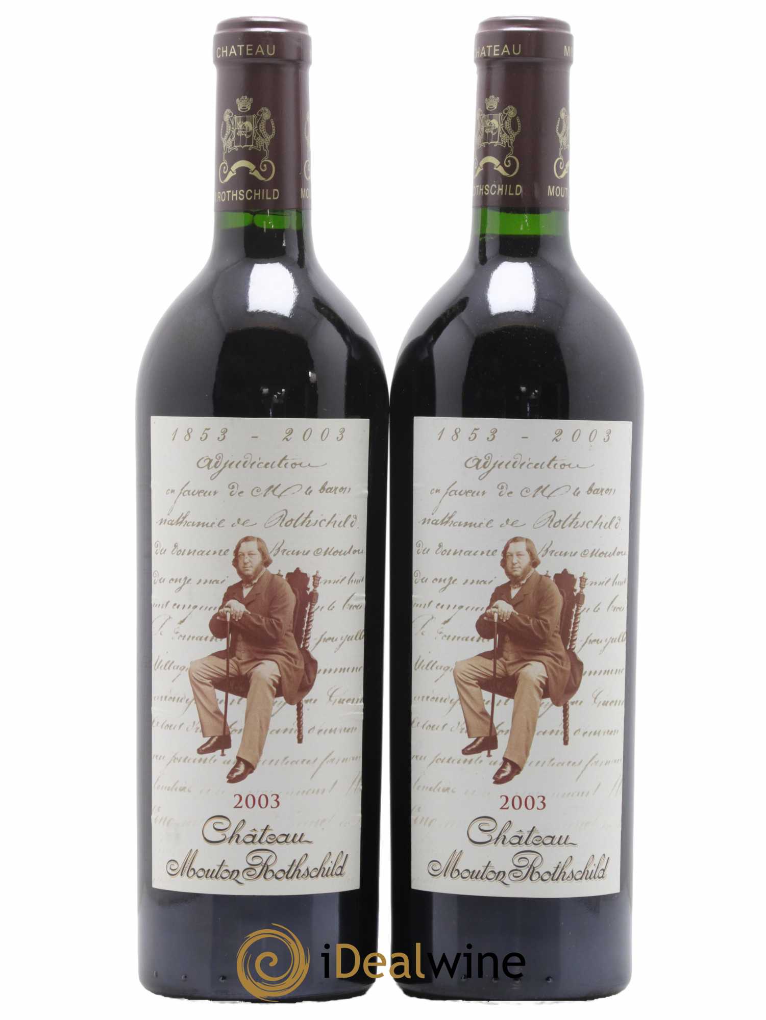 Château Mouton Rothschild 1er Grand Cru Classé 2003 - Lot de 2 bouteilles - 0