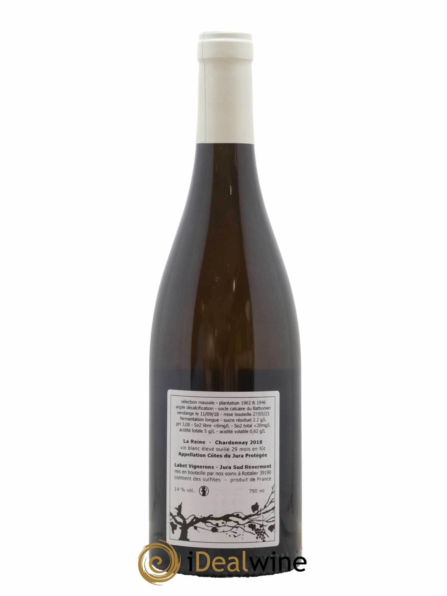 Côtes du Jura Chardonnay La Reine Romain - Julien - Charline Labet 2018 - Lot de 1 bouteille - 1