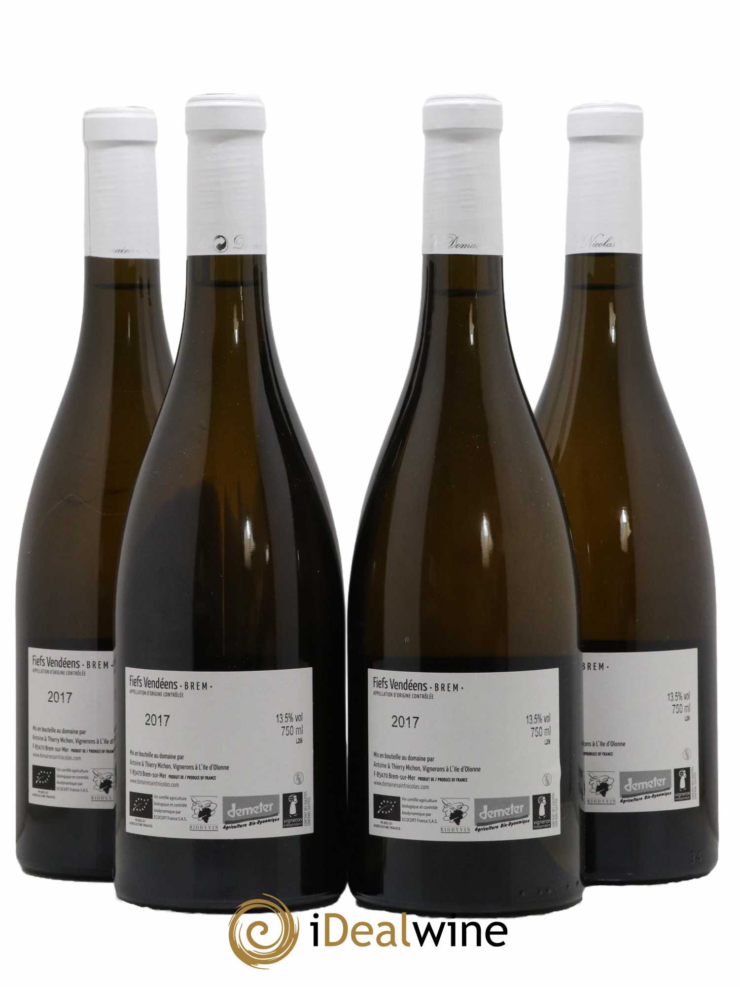 Fiefs Vendéens Brem Haut des Clous Domaine Saint Nicolas  2017 - Lot de 4 bouteilles - 1