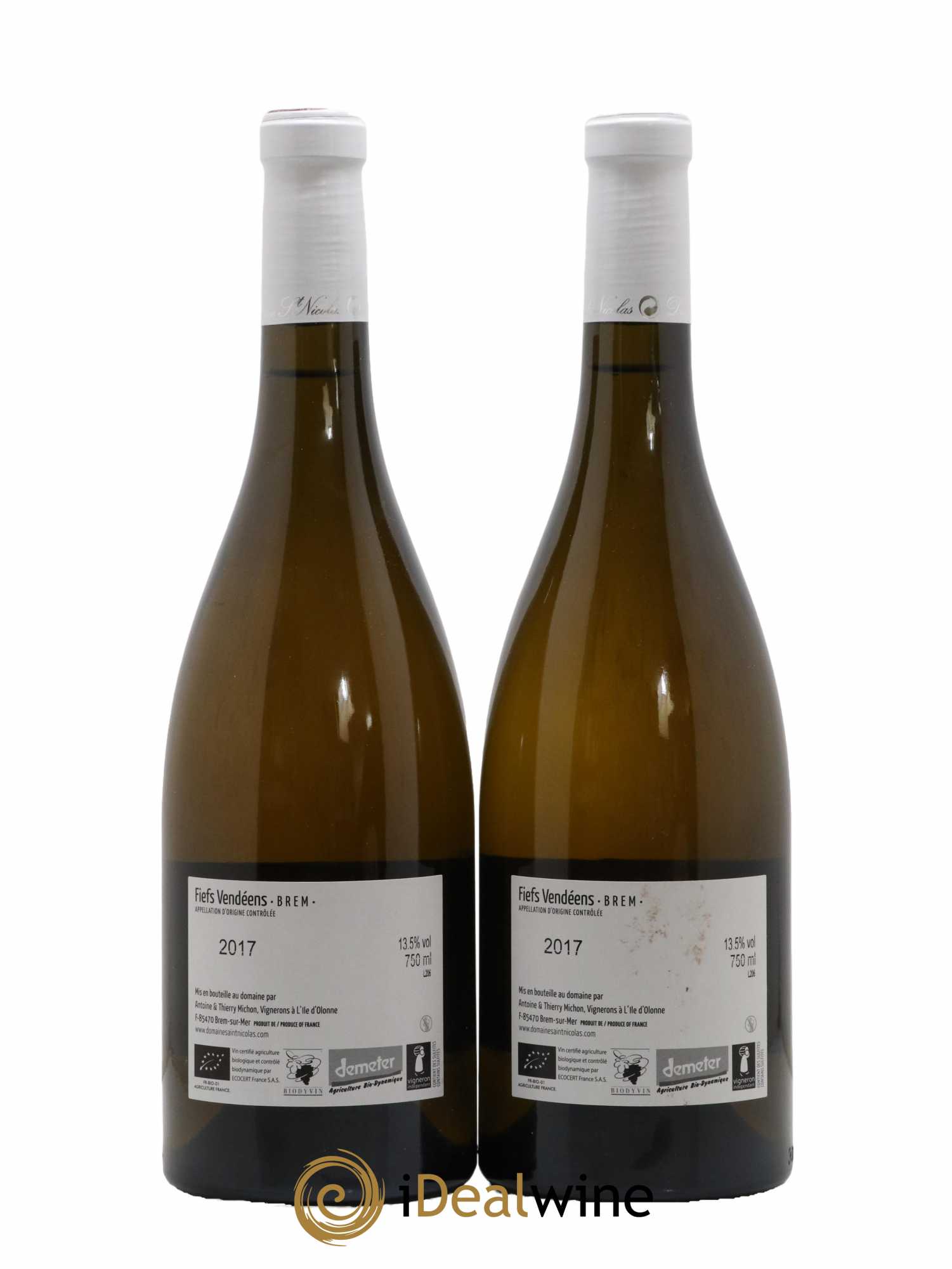 Fiefs Vendéens Brem Haut des Clous Domaine Saint Nicolas 2017 - Lot de 2 bouteilles - 1