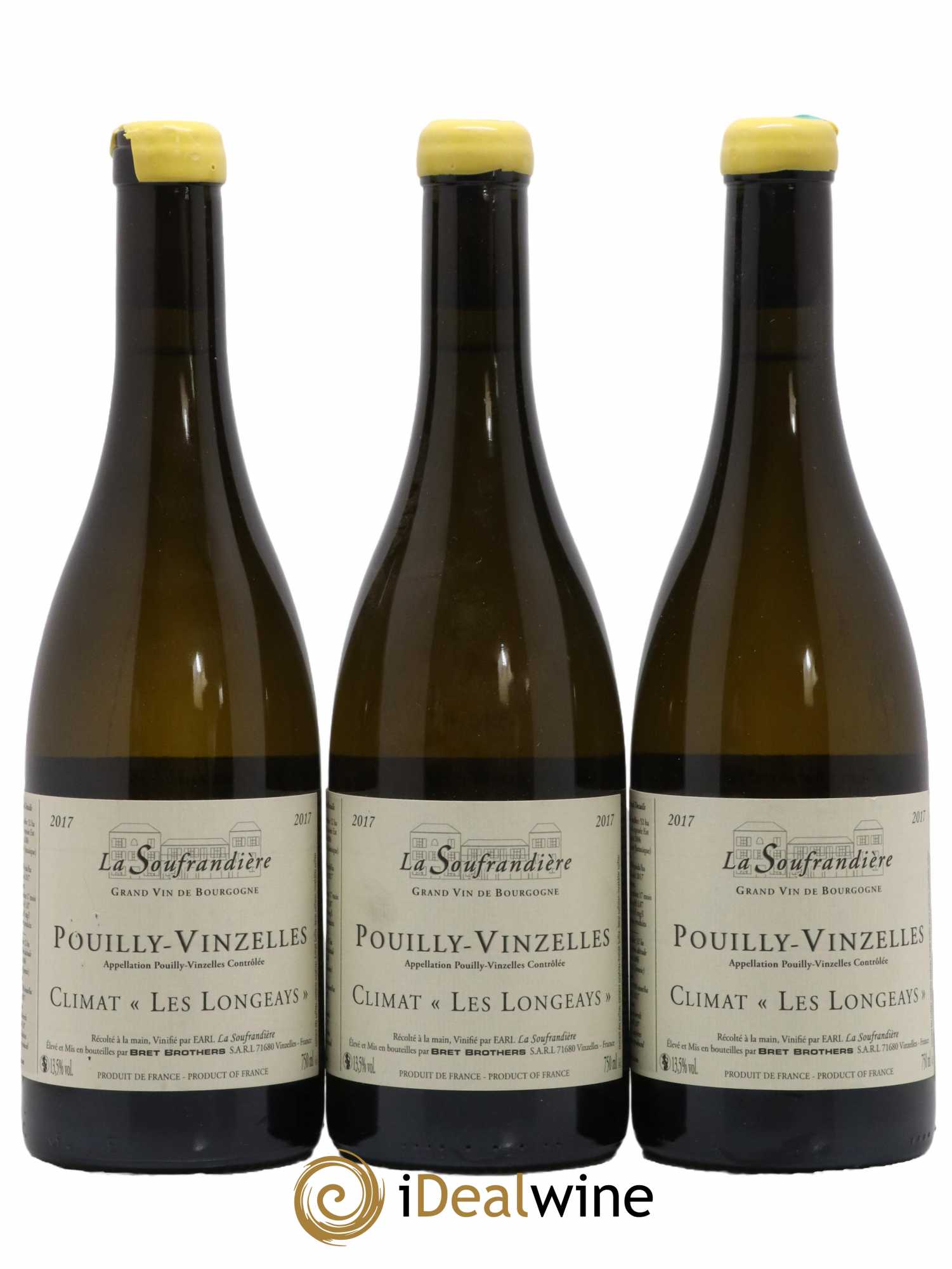 Pouilly-Vinzelles Les Longeays La Soufrandière - Bret Brothers 2017 - Lot de 3 bouteilles - 0