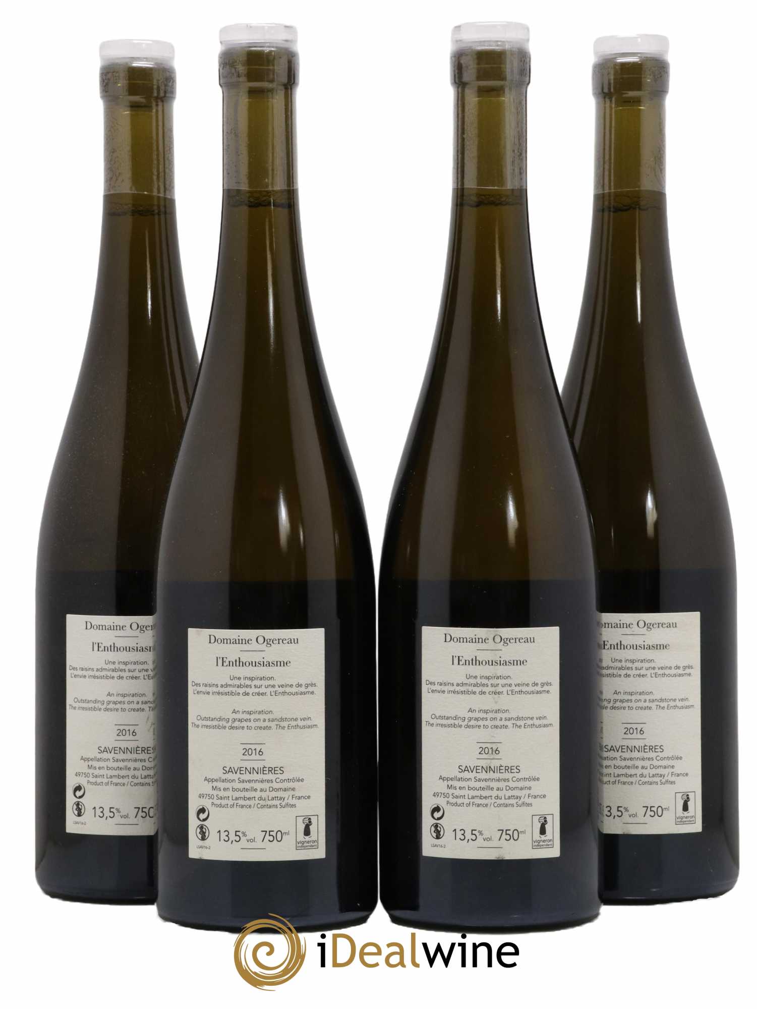 Savennières L'Enthousiasme Domaine Ogereau 2016 - Lot de 4 bouteilles - 1