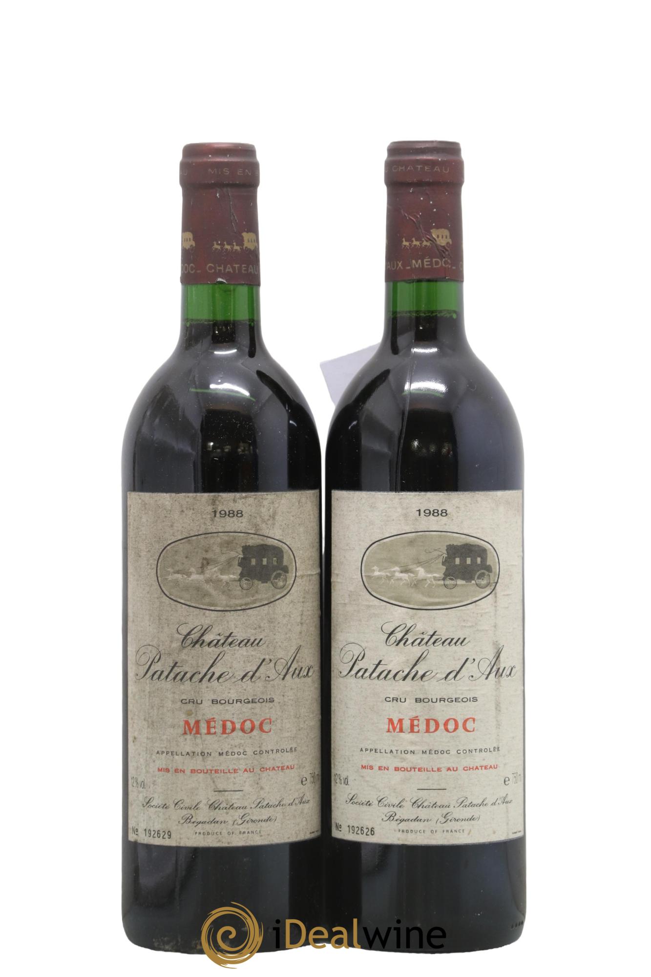 Château Patache d'Aux Cru Bourgeois 1988 - Lotto di 2 bottiglie - 0