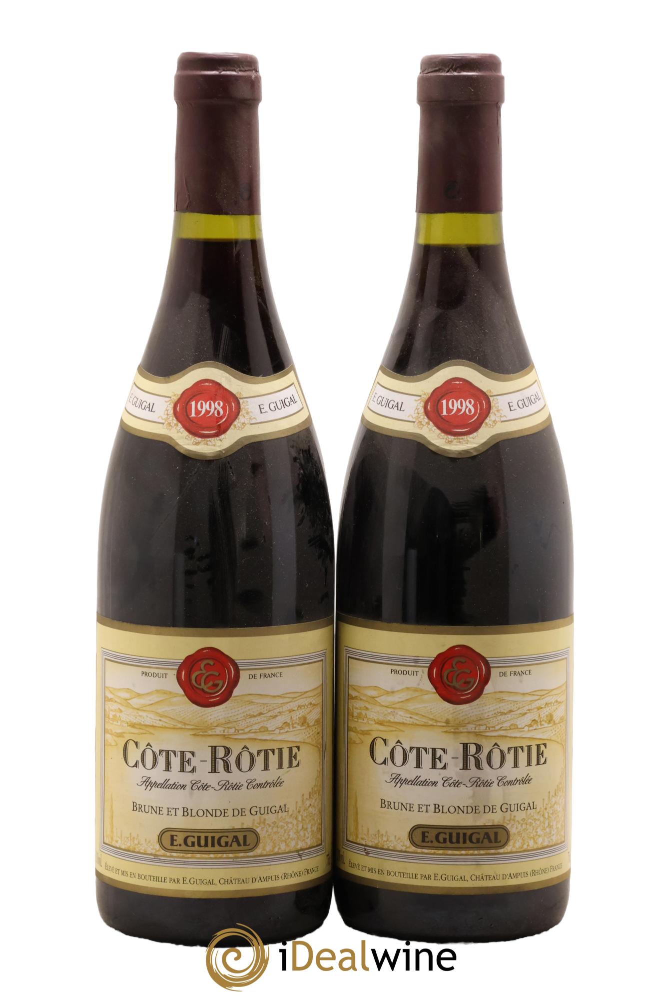 Côte-Rôtie Côtes Brune et Blonde Guigal 1998 - Lot of 2 bottles - 0