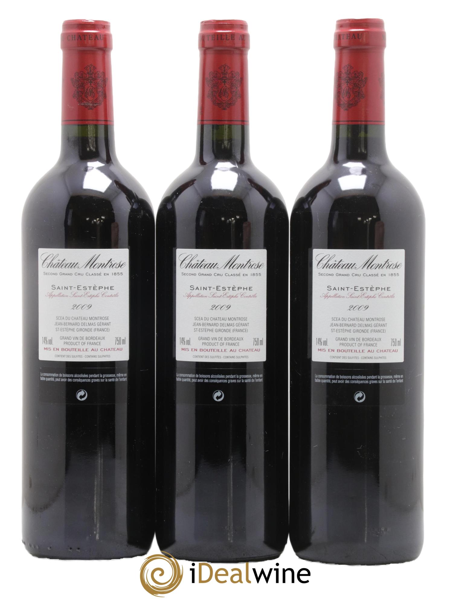 Château Montrose 2ème Grand Cru Classé 2009 - Lot de 3 bouteilles - 1