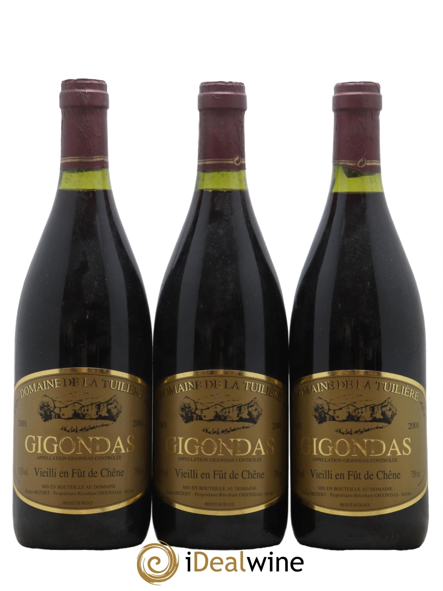 Gigondas Domaine de la Tuilerie 2001 - Lot de 3 bouteilles - 0