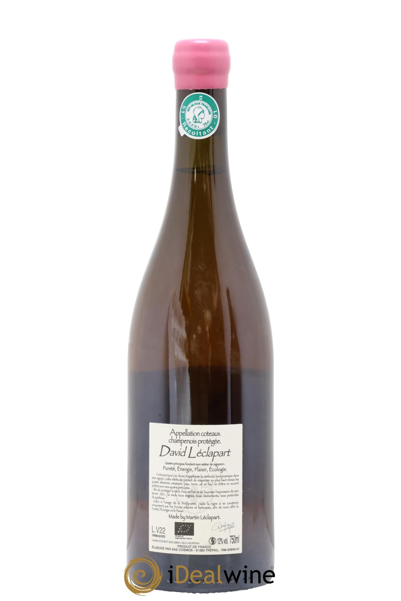 Coteaux Champenois Fun et Rose David Léclapart 2022 - Lot de 1 bouteille - 1
