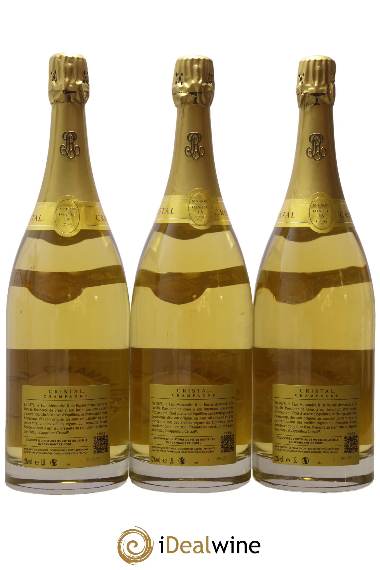 Cristal Louis Roederer 2008 - Lot de 3 magnums - 1
