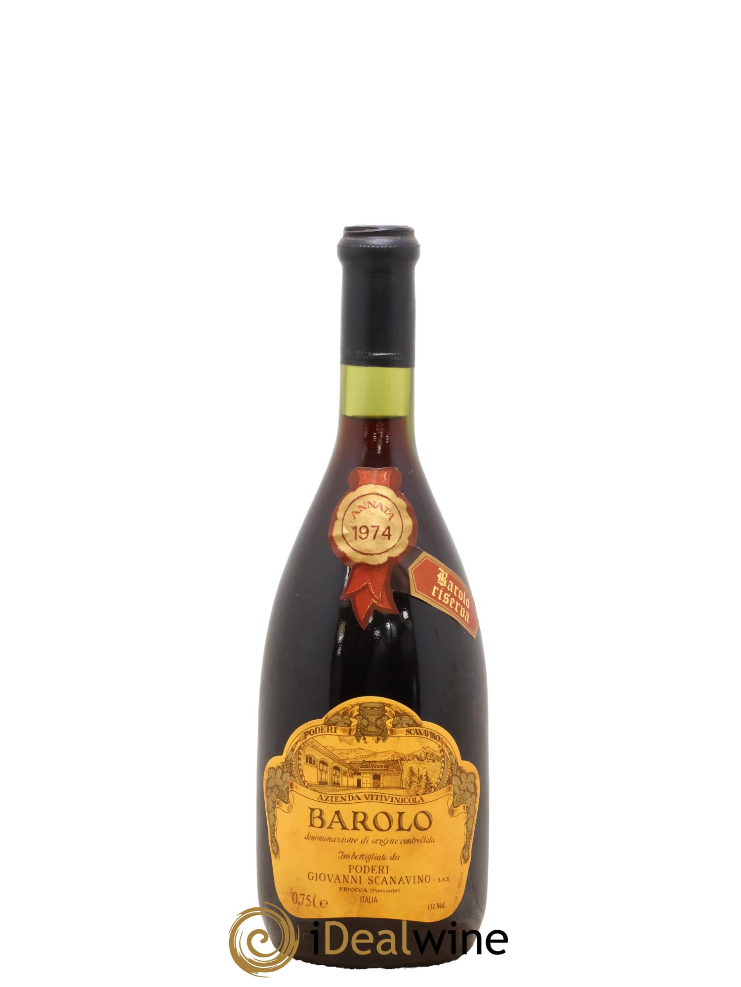 Barolo DOCG Riserva Poderi Giovanni Scanavino 1974 - Lot of 1 bottle - 0