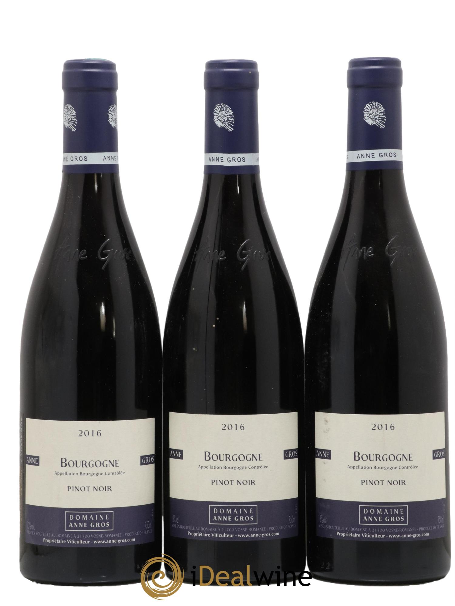 Bourgogne Pinot Noir Anne Gros 2016 - Lot de 3 bouteilles - 0