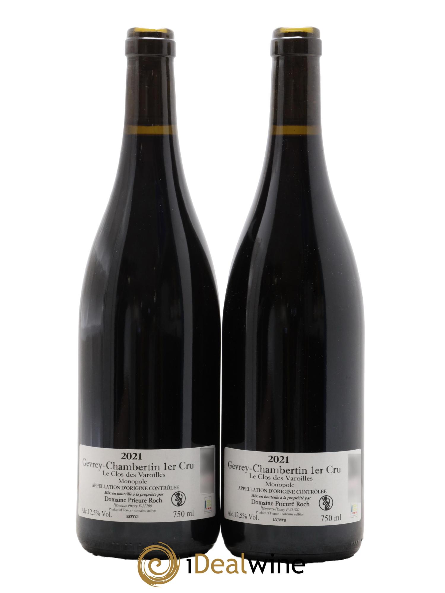Gevrey-Chambertin 1er Cru Le Clos des Varoilles Monopole Prieuré Roch Le Clos des Varoilles Vieilles Vignes Monopole Prieuré Roch 2021 - Lot de 2 bouteilles - 1