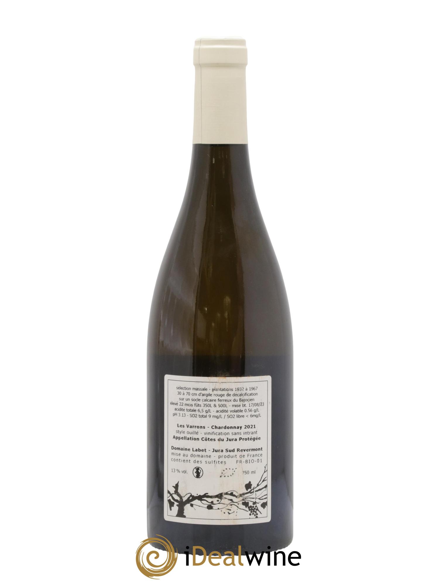 Côtes du Jura Chardonnay Les Varrons Romain - Julien - Charline Labet 2021 - Posten von 1 Flasche - 1