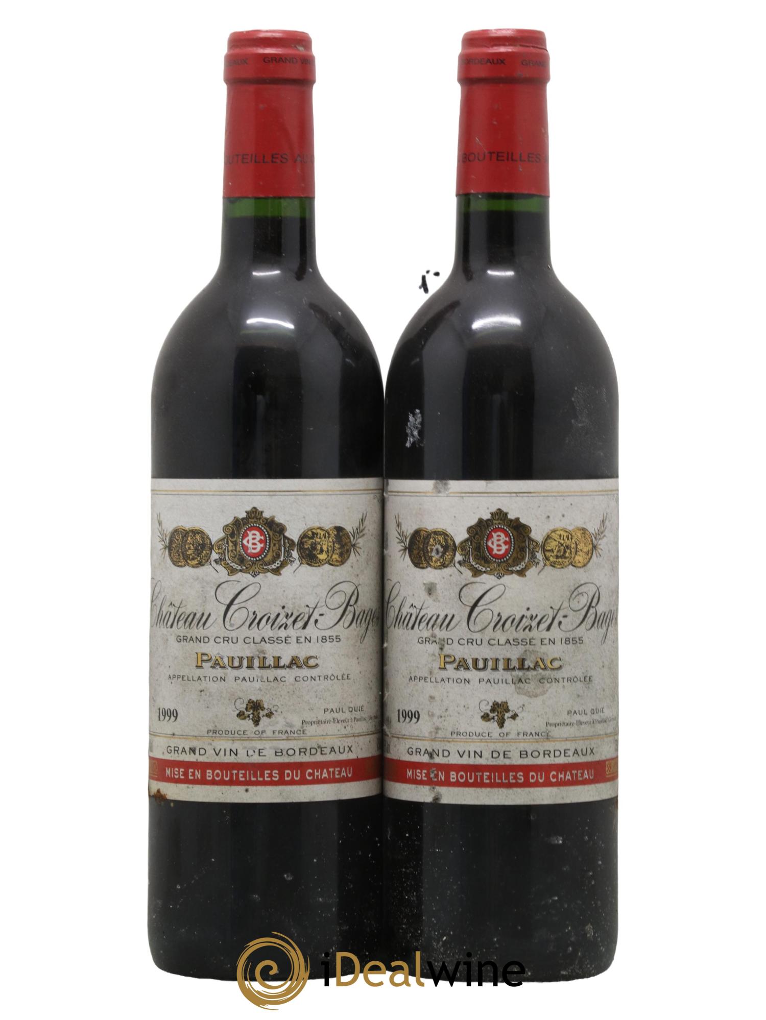 Château Croizet Bages 5ème Grand Cru Classé 1999 - Lot de 2 bouteilles - 0