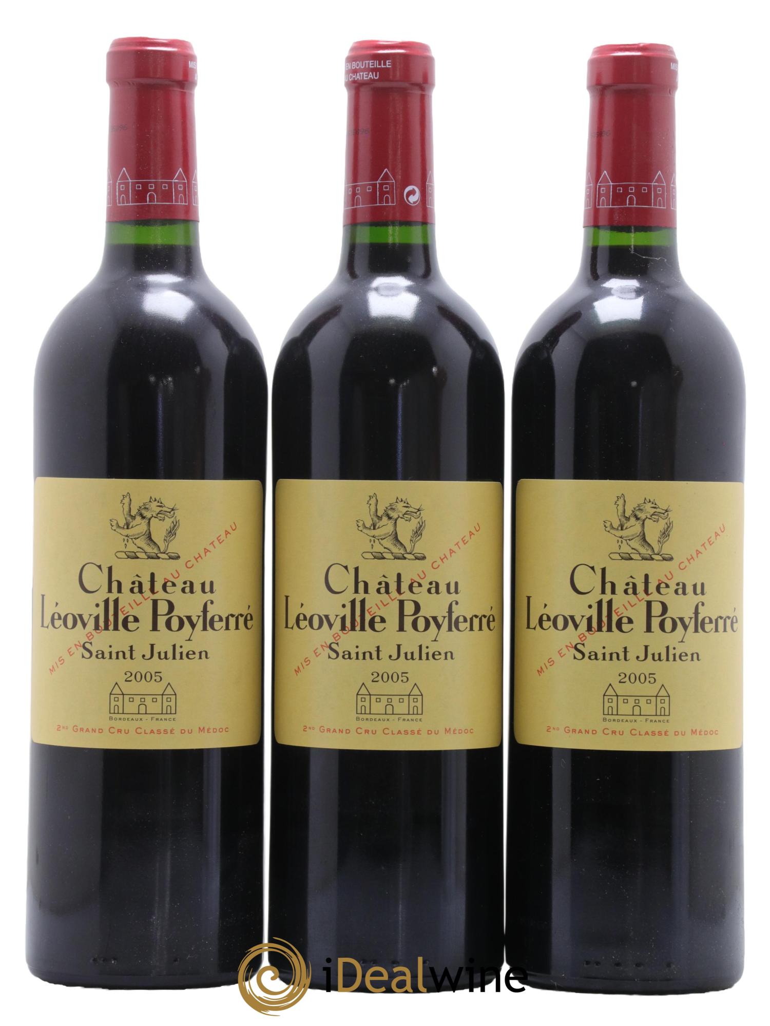 Château Léoville Poyferré 2ème Grand Cru Classé 2005 - Lot de 3 bouteilles - 0