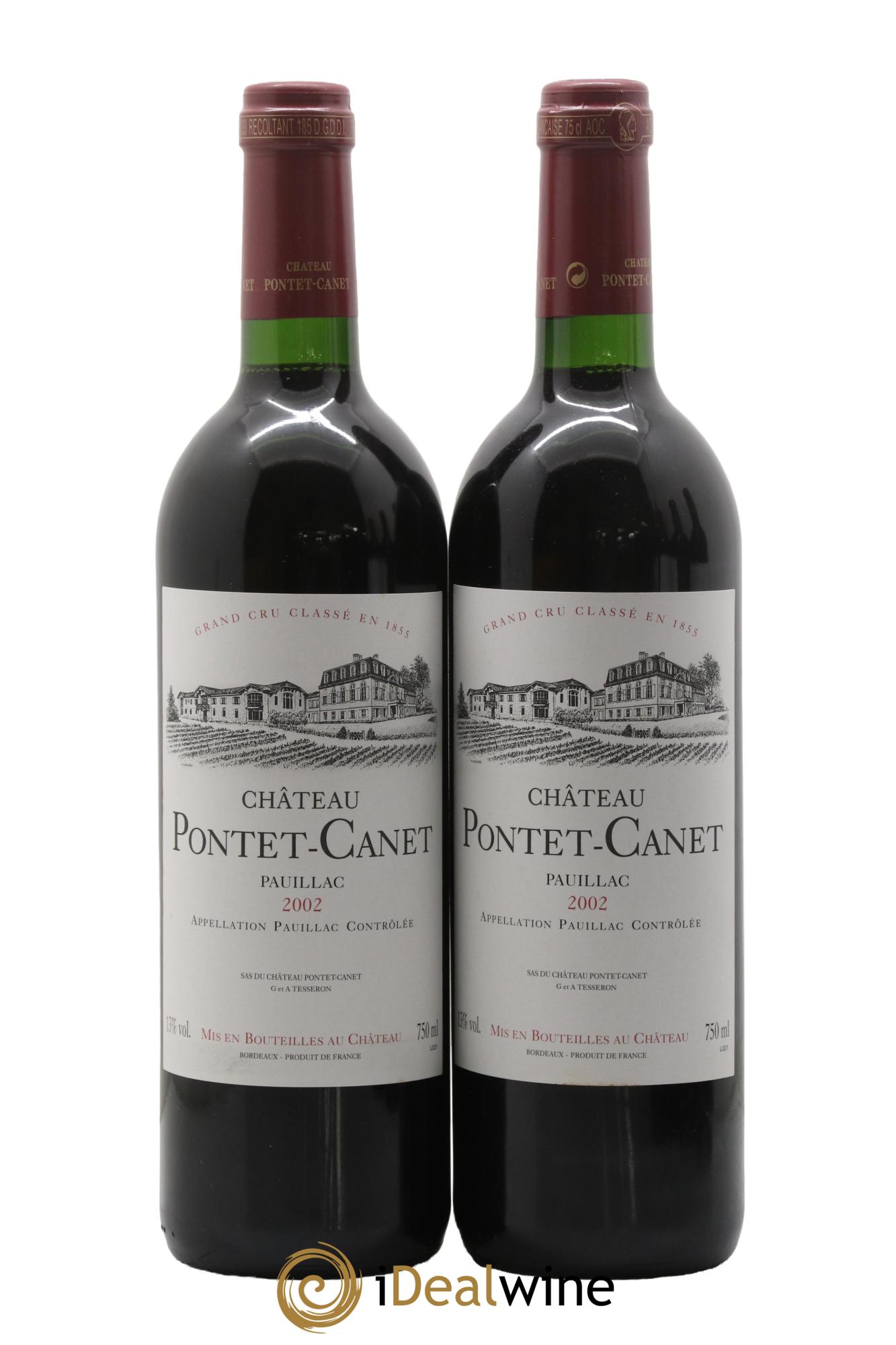Château Pontet Canet 5ème Grand Cru Classé  2002 - Lot de 2 bouteilles - 0