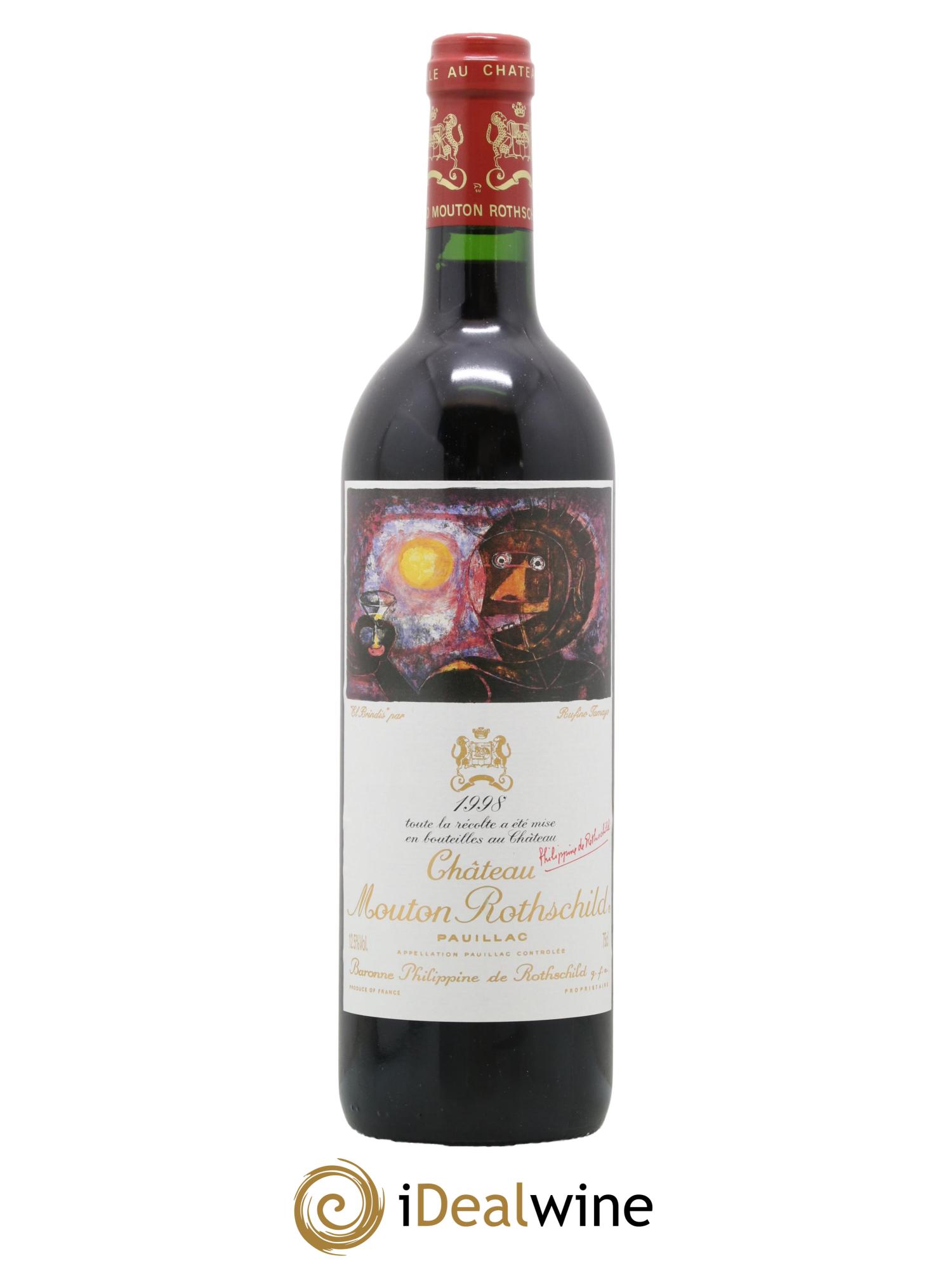 Château Mouton Rothschild 1er Grand Cru Classé 1998 - Lot de 1 bouteille - 0