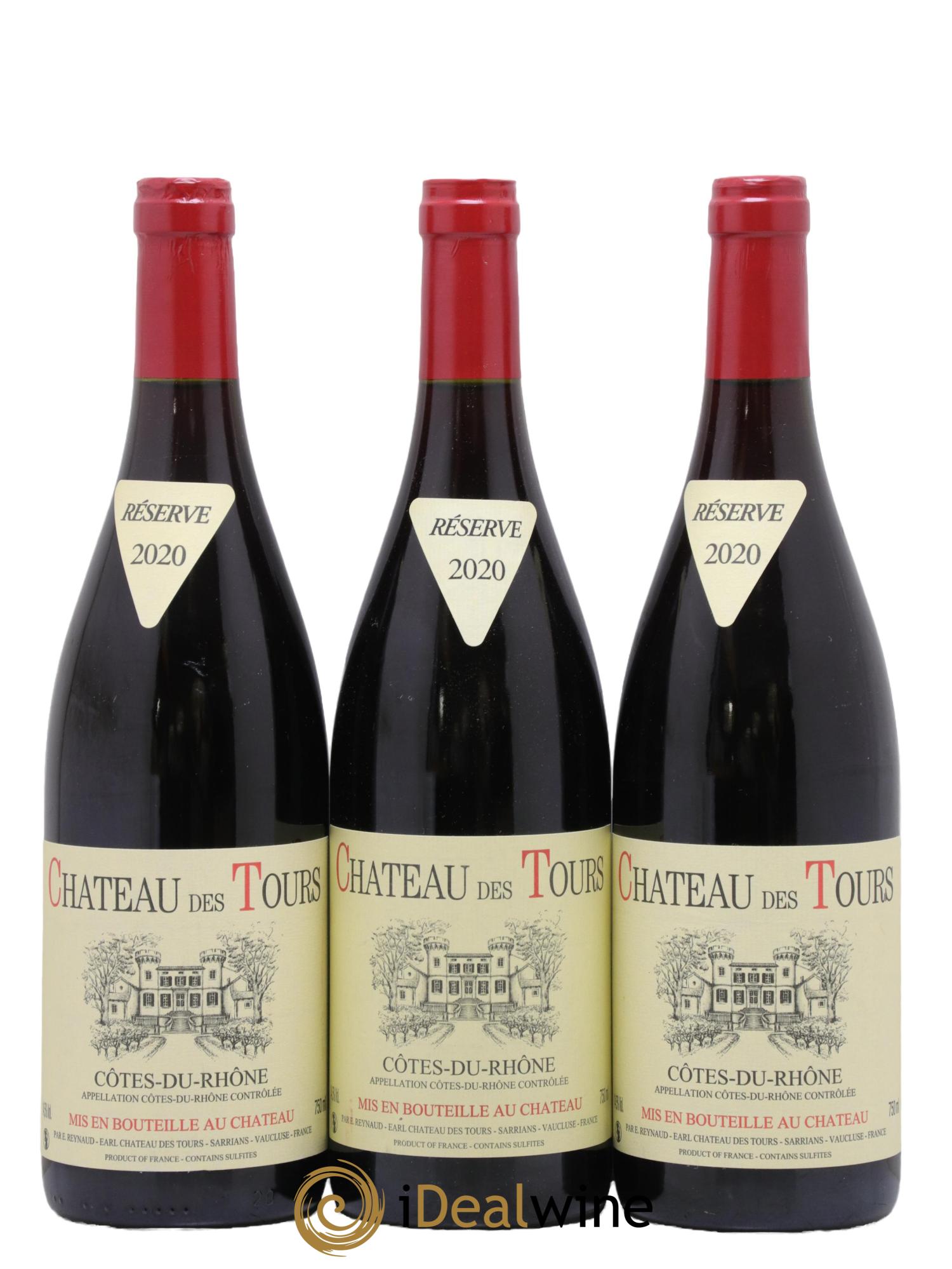 Côtes-du-Rhône Château des Tours Emmanuel Reynaud 2020 - Lot de 3 bouteilles - 0