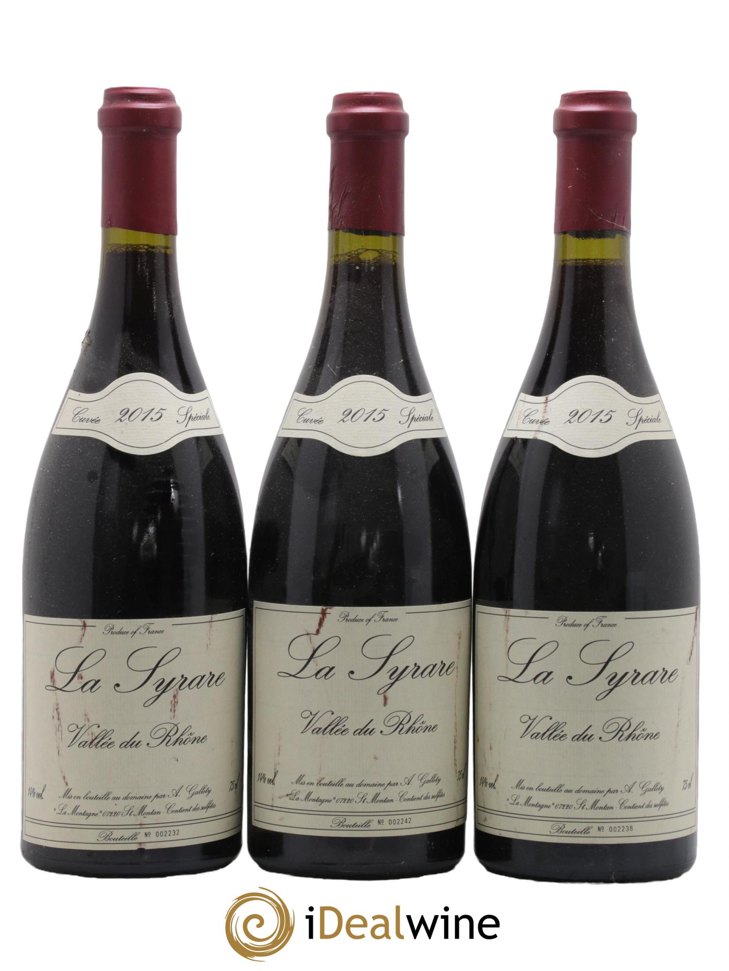 Côtes du Vivarais La Syrare Gallety (Domaine) 2015 - Lot de 3 bouteilles - 0