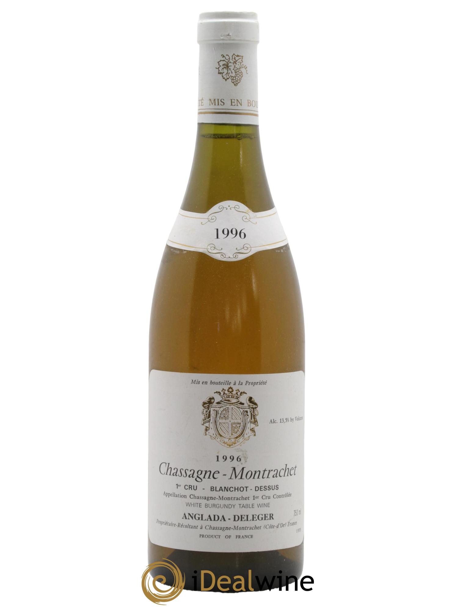 Chassagne-Montrachet 1er Cru Blanchot Dessus Domaine Anglada Deleger 1996 - Lot of 1 bottle - 0
