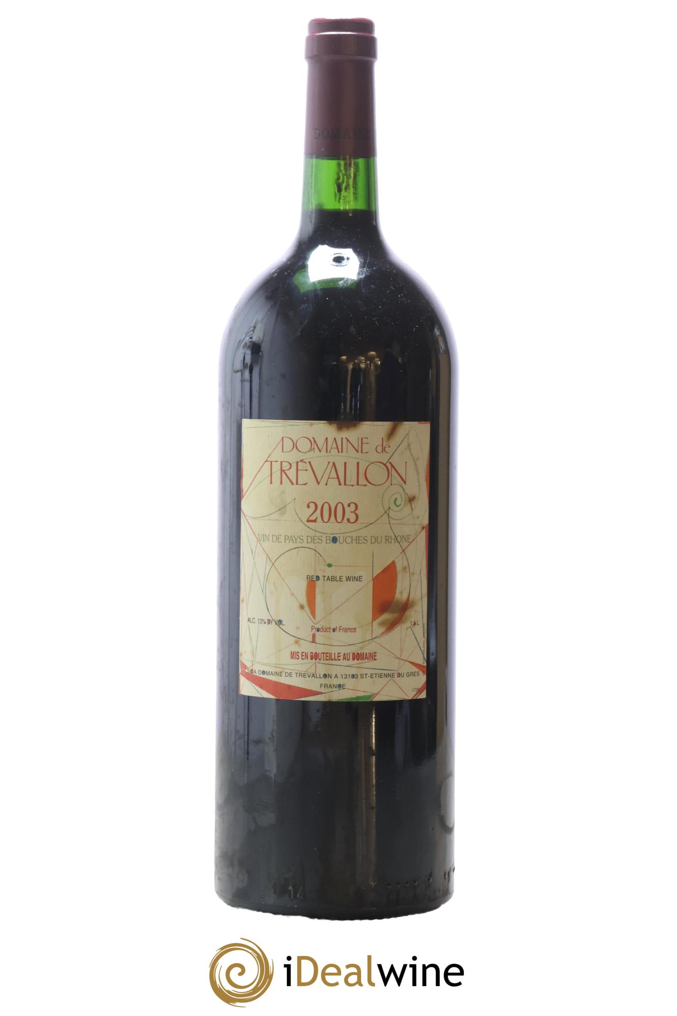 VDP Bouches du Rhône Trévallon (Domaine de) Eloi Dürrbach 2003 - Lot of 1 magnum - 0