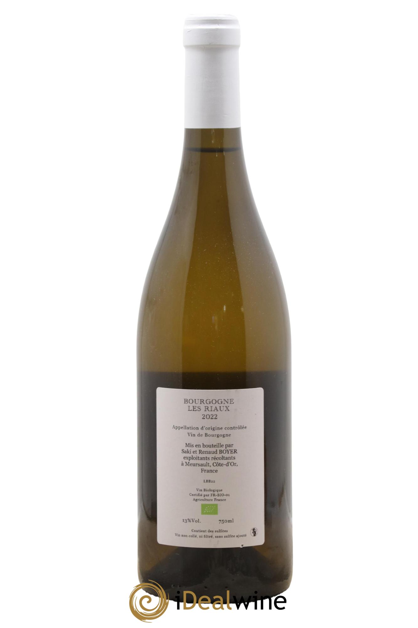 Bourgogne Les Riaux Renaud Boyer 2022 - Lot de 1 bouteille - 1