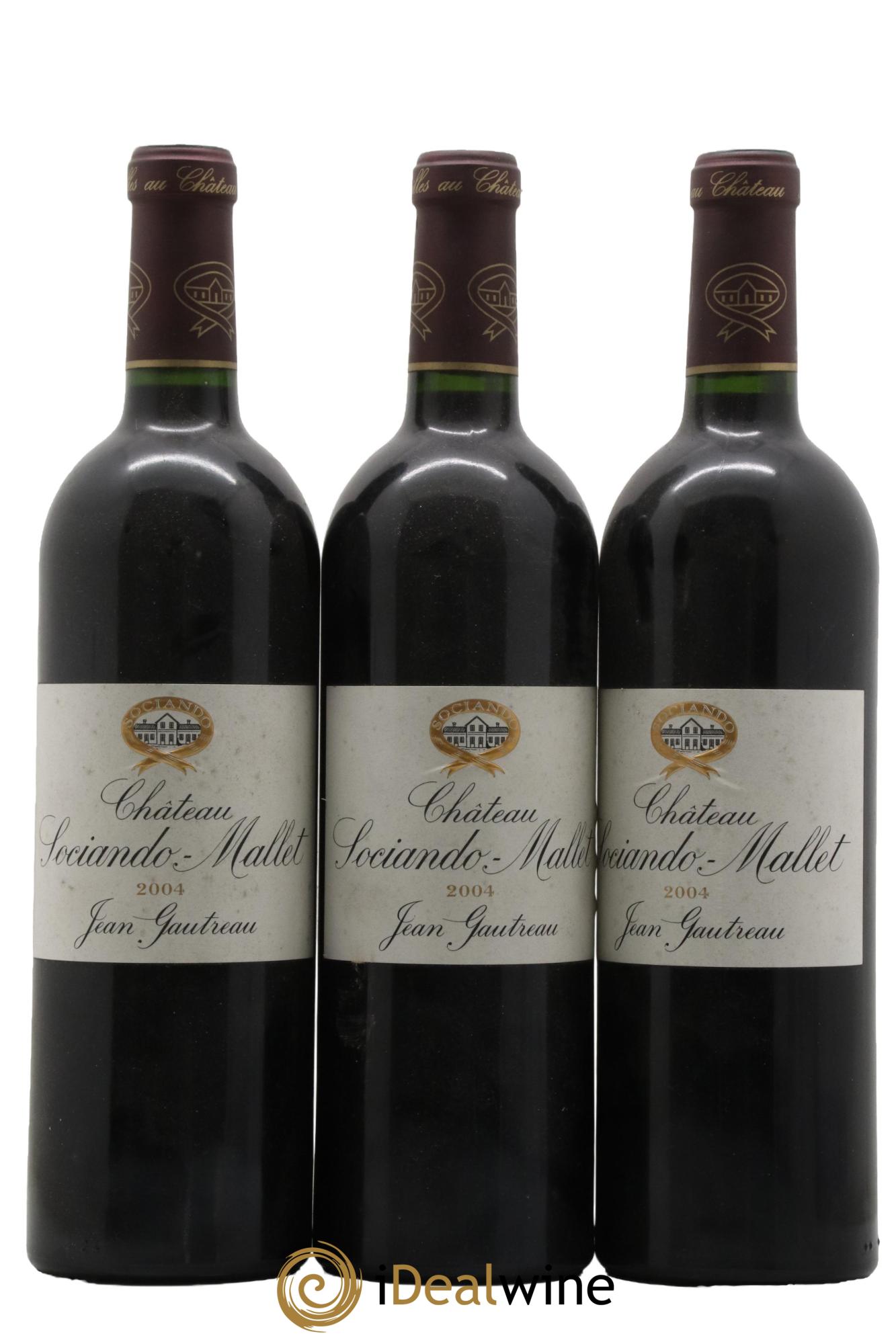 Château Sociando Mallet 2004 - Lot de 3 bouteilles - 0
